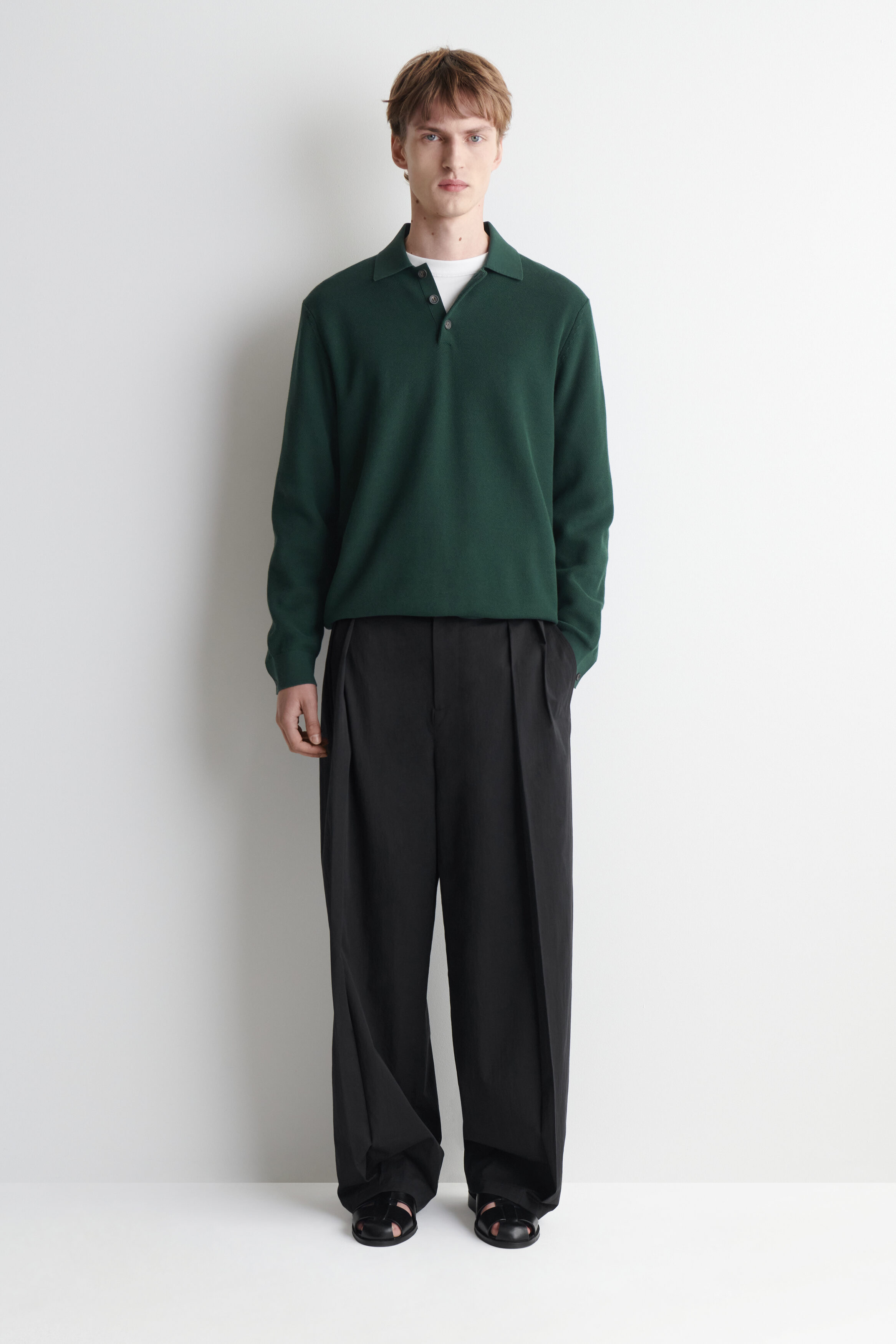 HONEYCOMB-KNIT POLO SHIRT - thumbnail 2