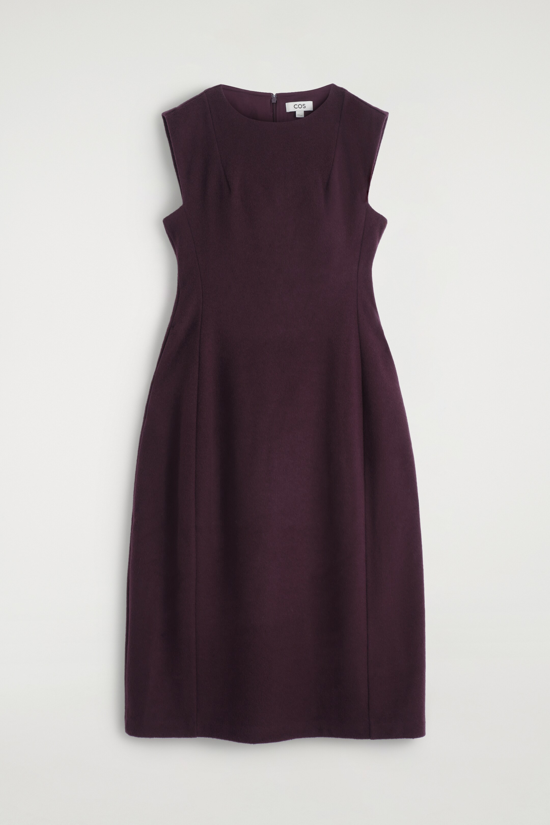 Vezi imaginea mai mare: SCULPTED BRUSHED-WOOL MIDI DRESS - BURGUNDY - FEMEI | H&M RO 5