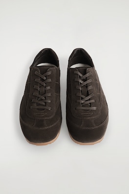 MINIMAL LEATHER TRAINERS — DARK BROWN 1