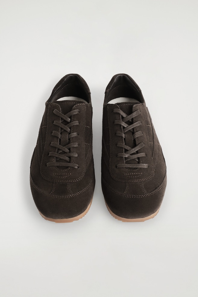 MINIMAL LEATHER TRAINERS — DARK BROWN