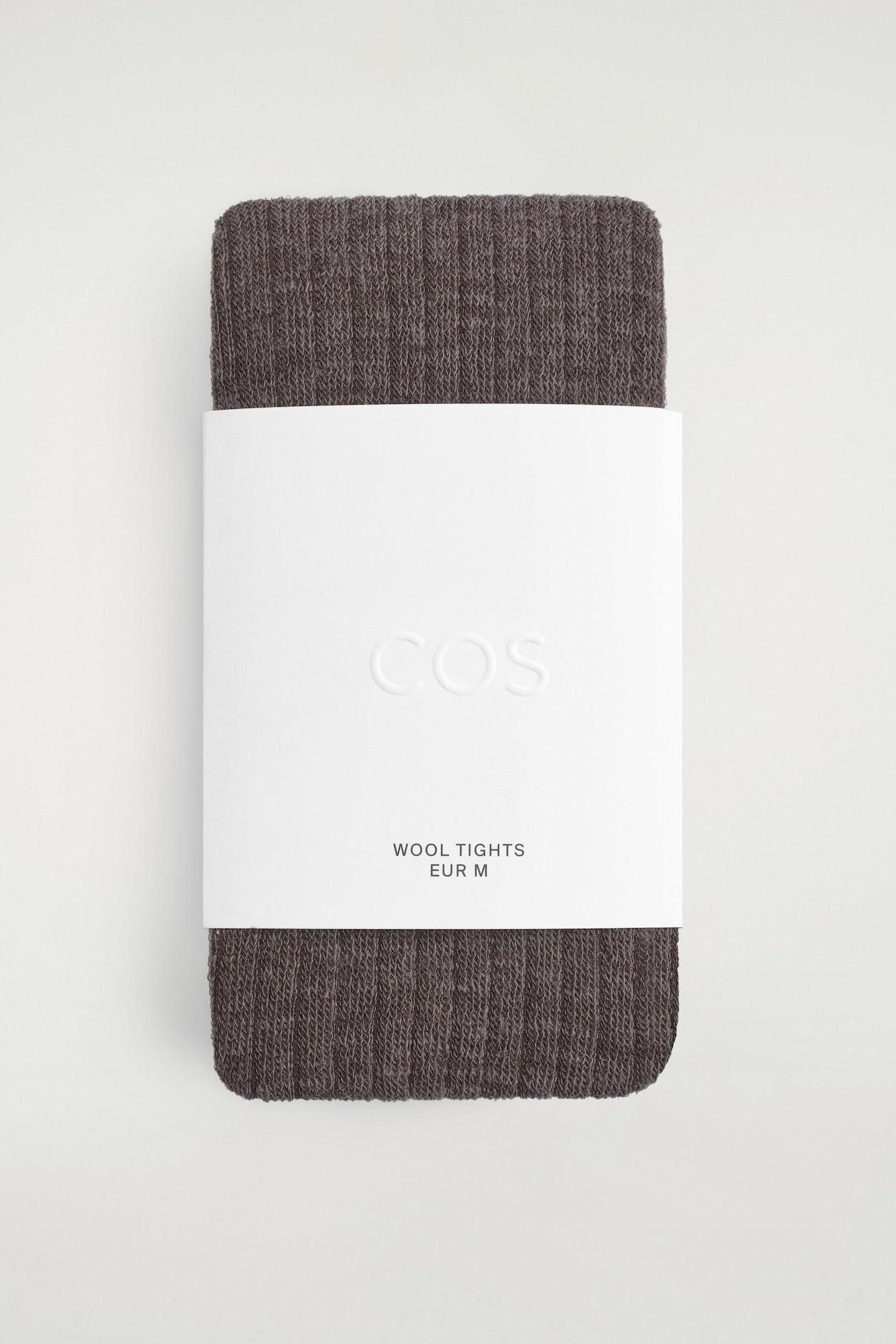 RIBBED-KNIT TIGHTS — TAUPE