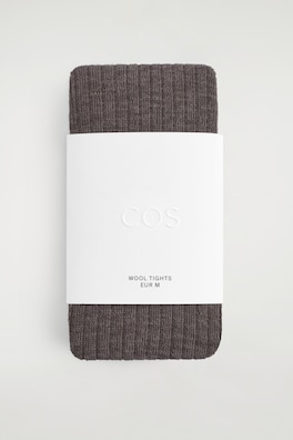 RIBBED-KNIT TIGHTS — TAUPE 2