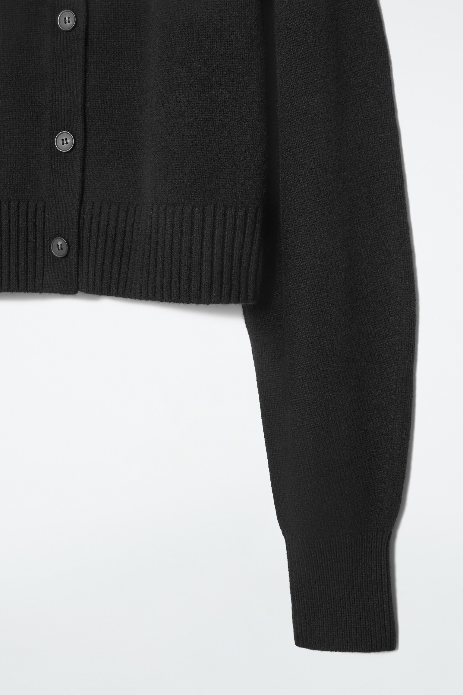 CROPPED WOOL CARDIGAN - BLACK/RED/BLACK / WHITE / STRIPED/OLIVE GREEN/COBALT BLUE - 2