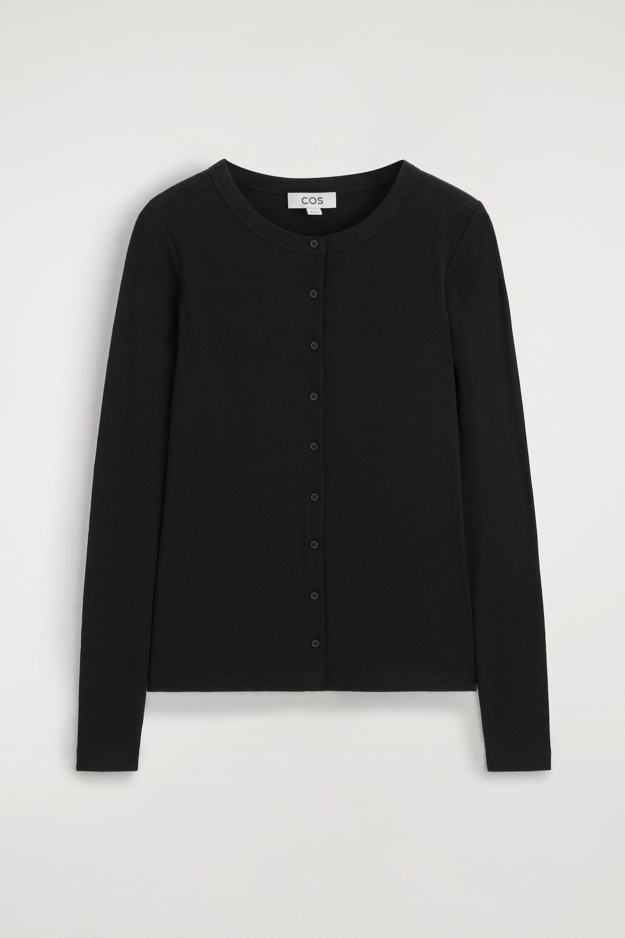 JERSEY CARDIGAN TOP — BLACK