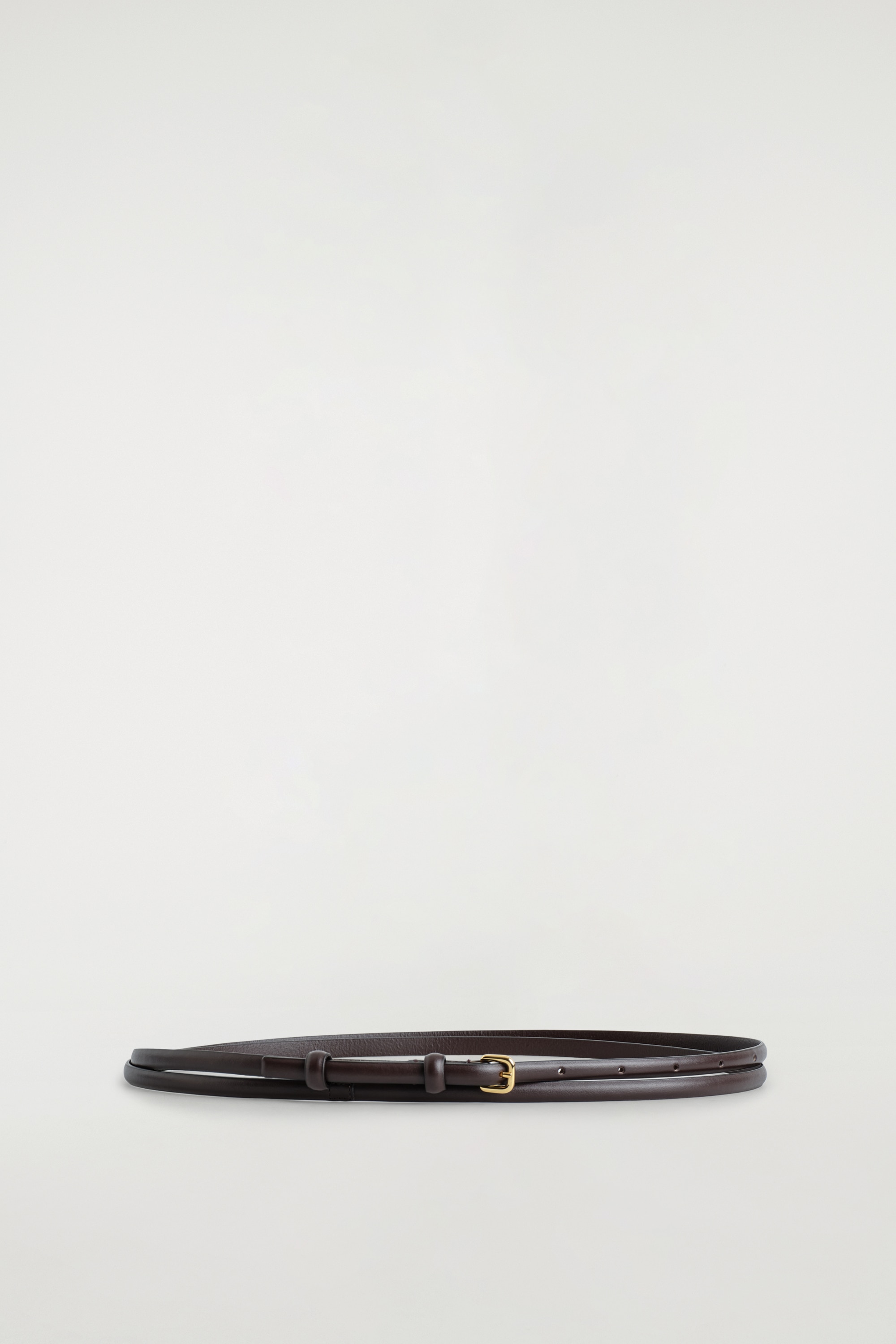 DOUBLE CEINTURE FINE EN CUIR - BRUN/BLANC