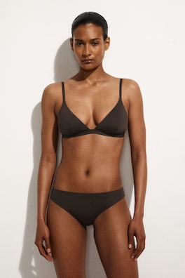 TRIANGLE BIKINI TOP — DARK BROWN 3
