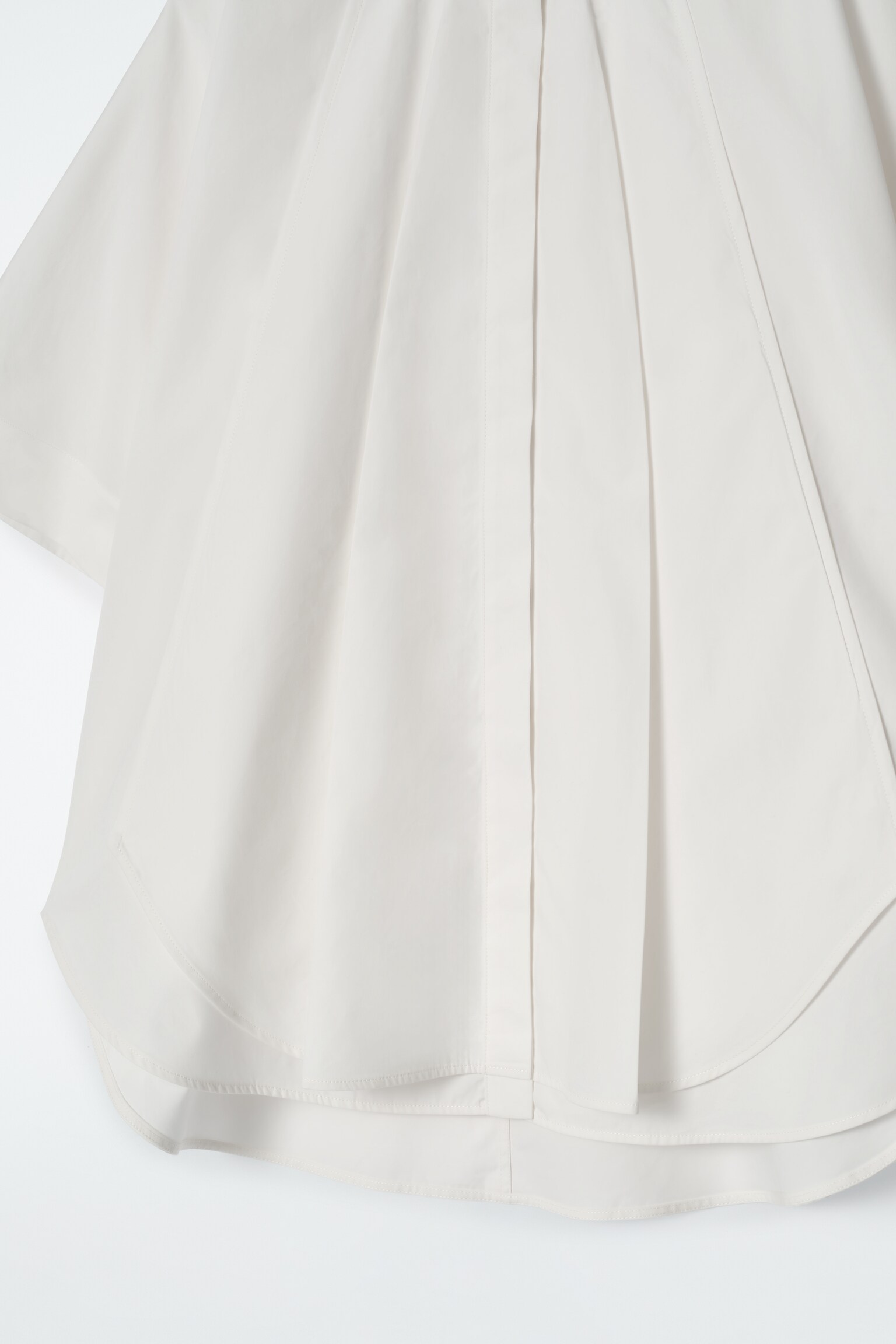 CHEMISE OVERSIZE À OURLET ARRONDI EN COTON - BLANC/VERT - 6