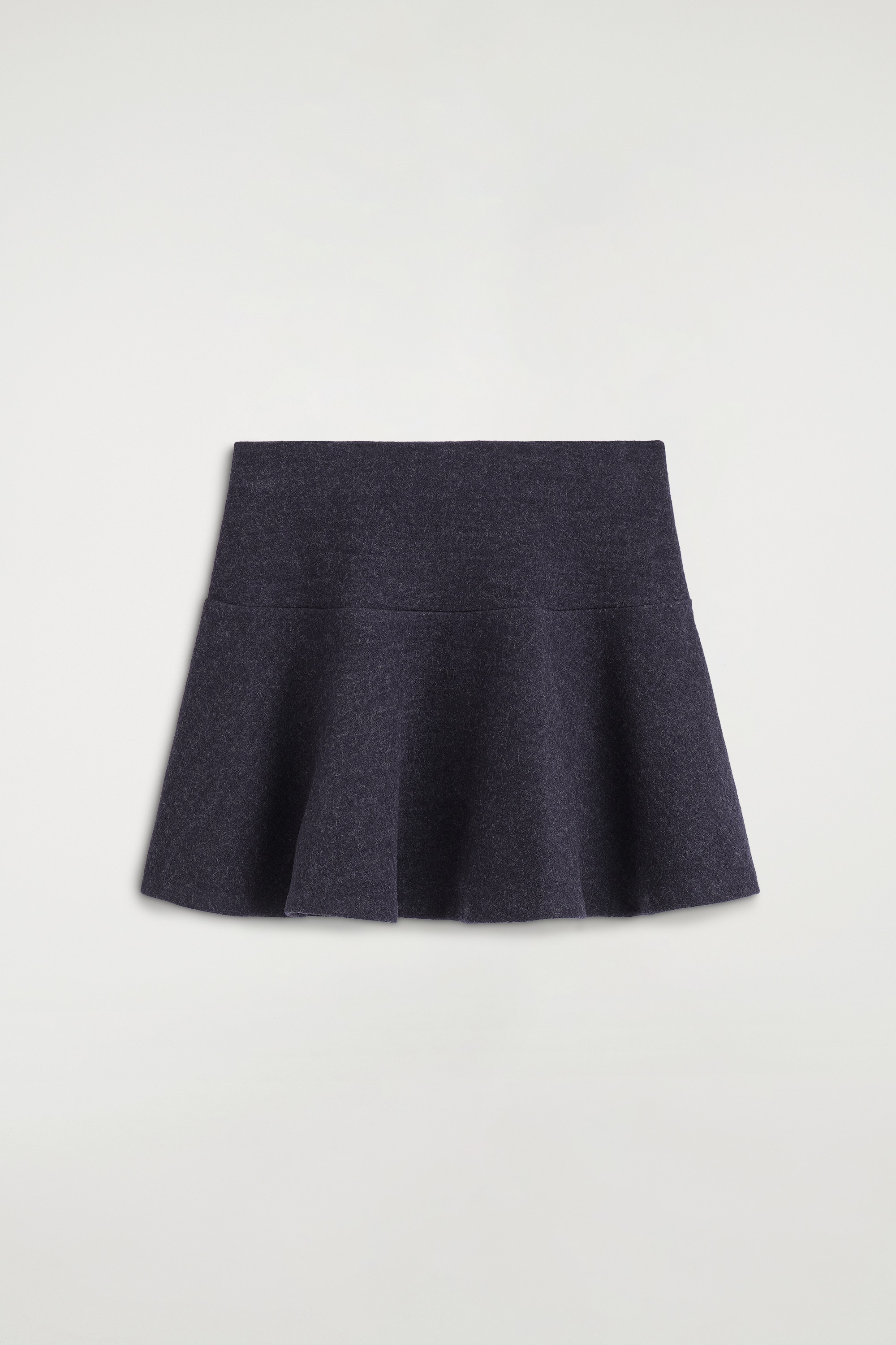 BOILED WOOL-BLEND MINI SKIRT - מלאנג' פחם