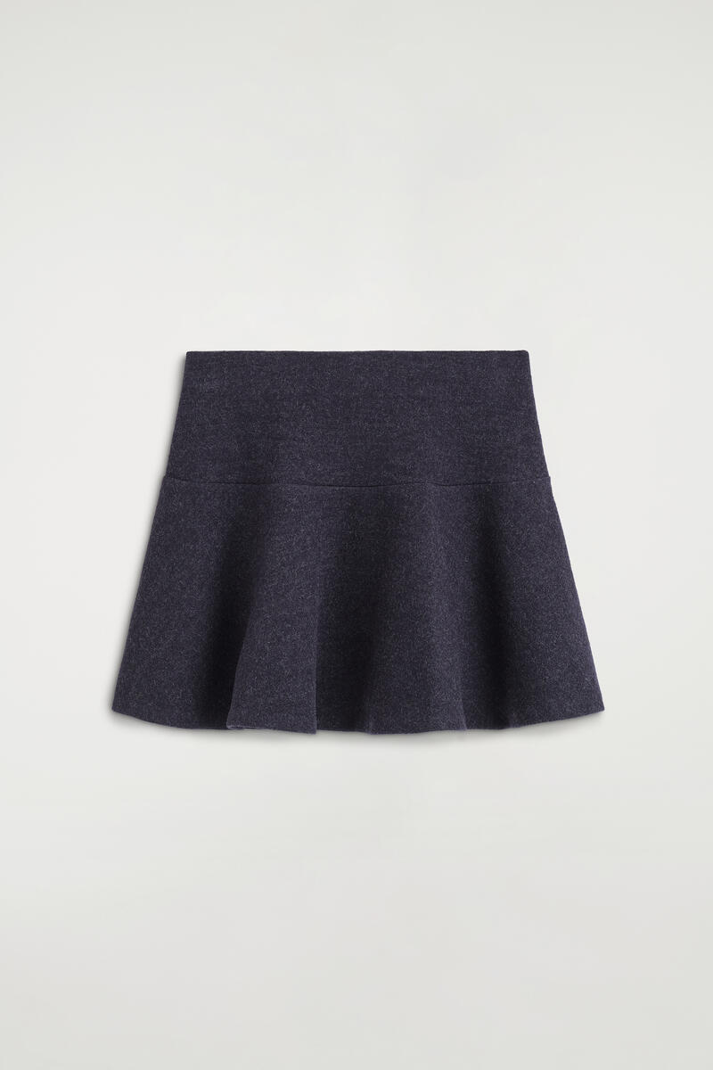 Boiled Wool-Blend Mini Skirt