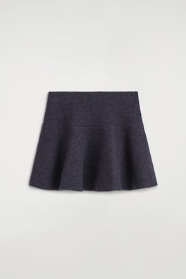 BOILED WOOL-BLEND MINI SKIRT — CHARCOAL MÉLANGE 8
