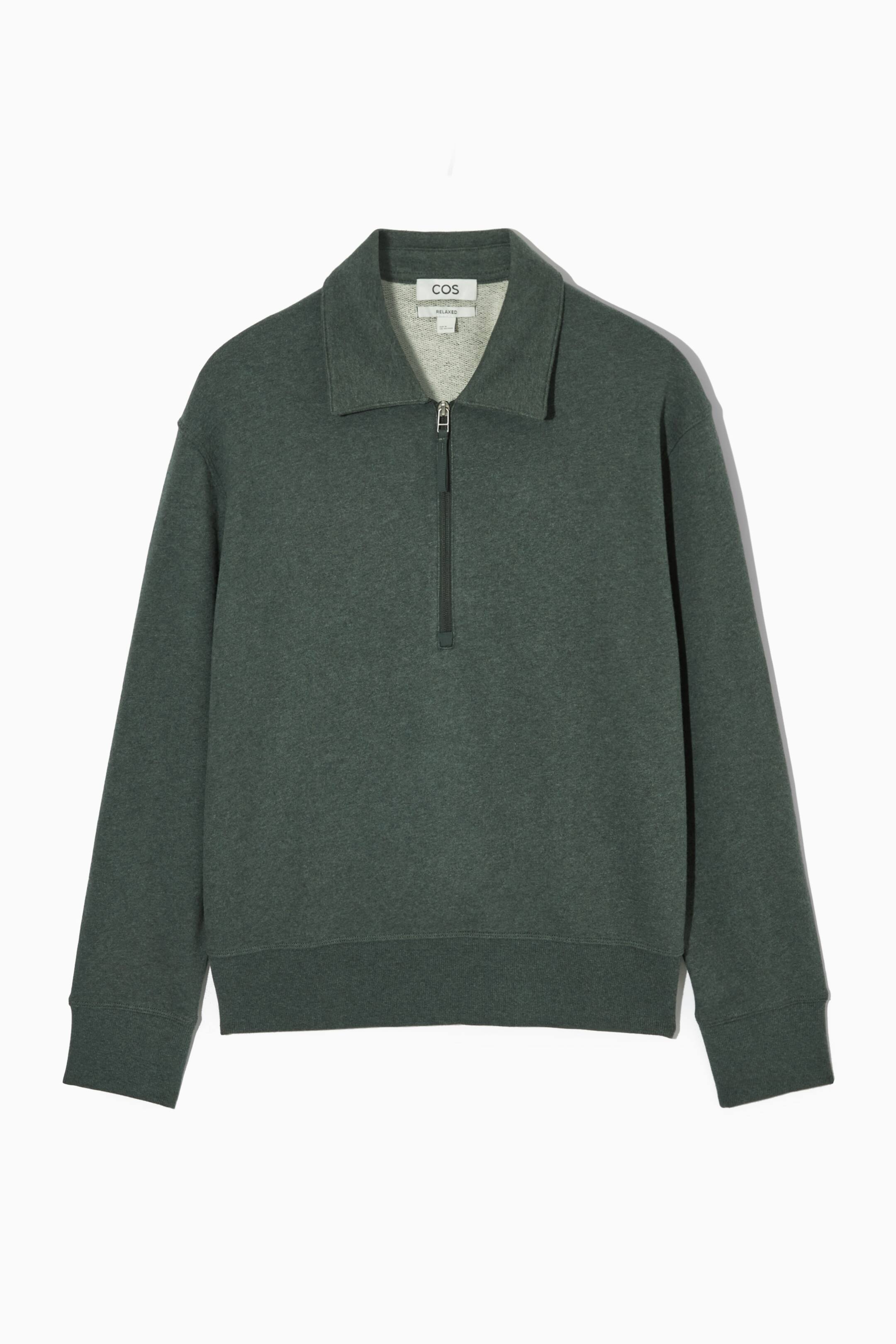 View larger image: HALF-ZIP SWEATSHIRT - DARK GREEN - Men | H&M GB 1