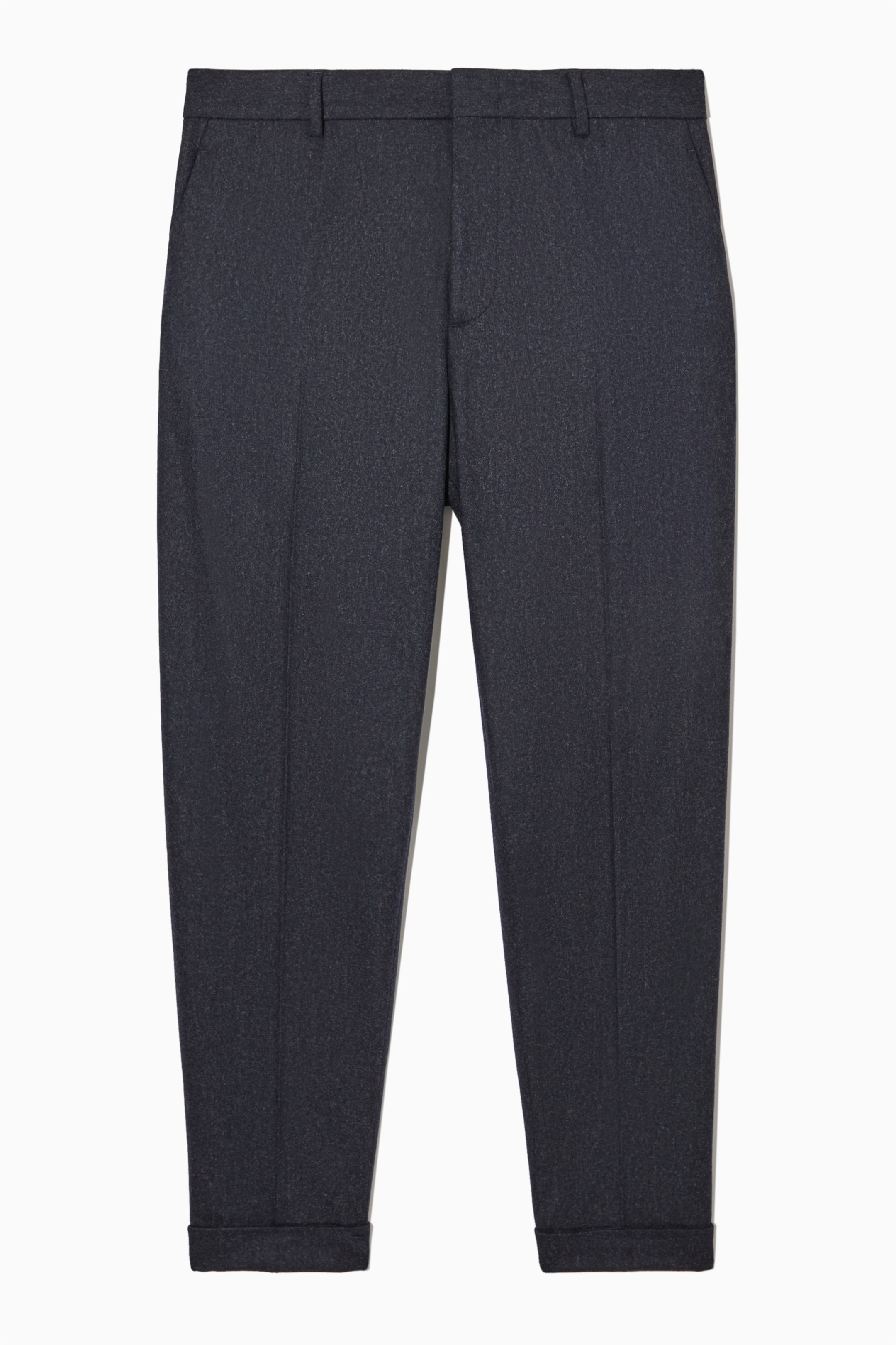 Grösseres Bild ansehen: SCHMAL ZULAUFENDE WOLLHOSE MIT UMSCHLAG - NAVYBLAU - HERREN | H&M CH 1