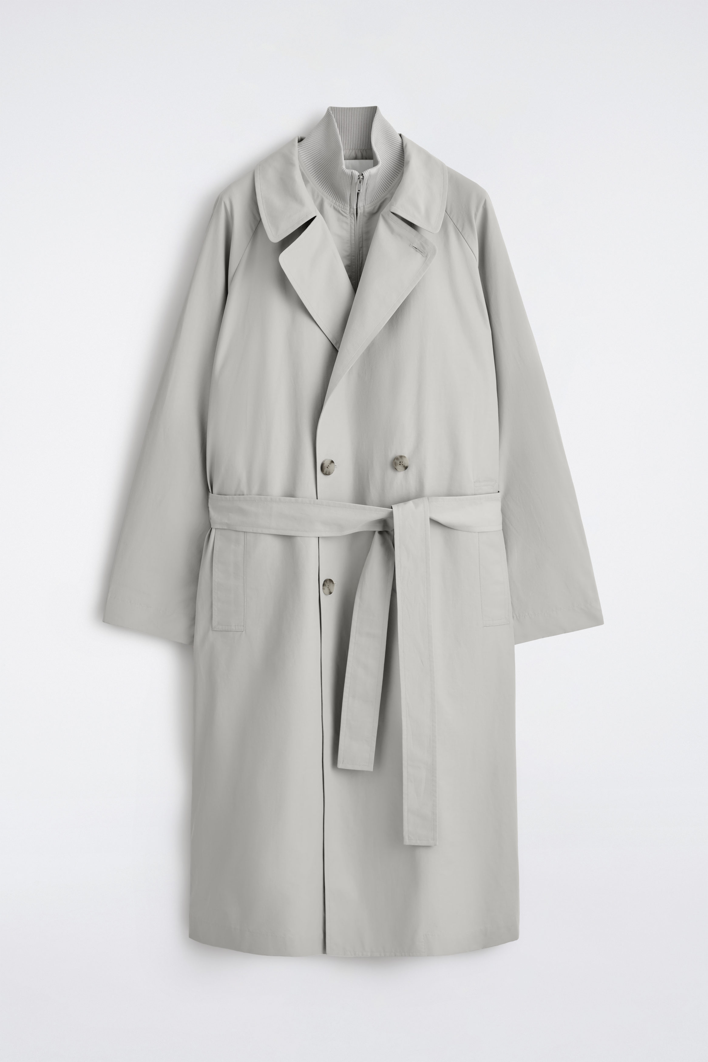 2-IN-1 WATER-REPELLENT TRENCH COAT - LIGHT GRAY | COS US