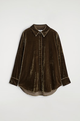 VELVET SHIRT — BROWN 2