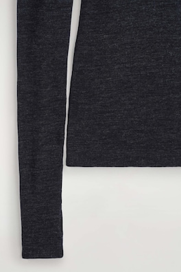 MERINO WOOL TURTLENECK TOP — CHARCOAL MÉLANGE 8