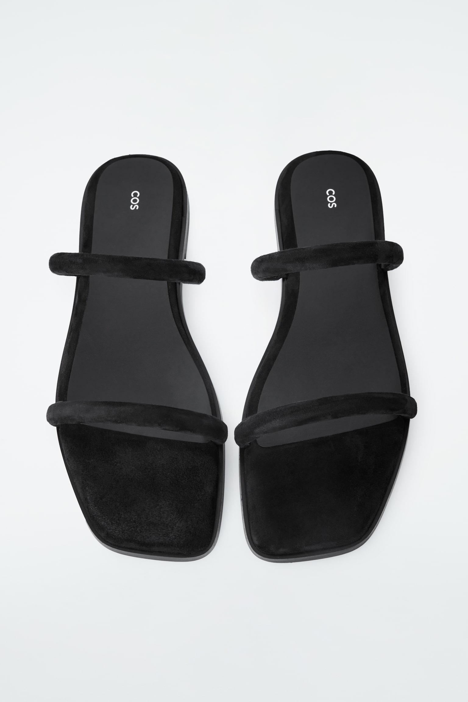 MINIMAL SUEDE SANDALS - BLACK - 3