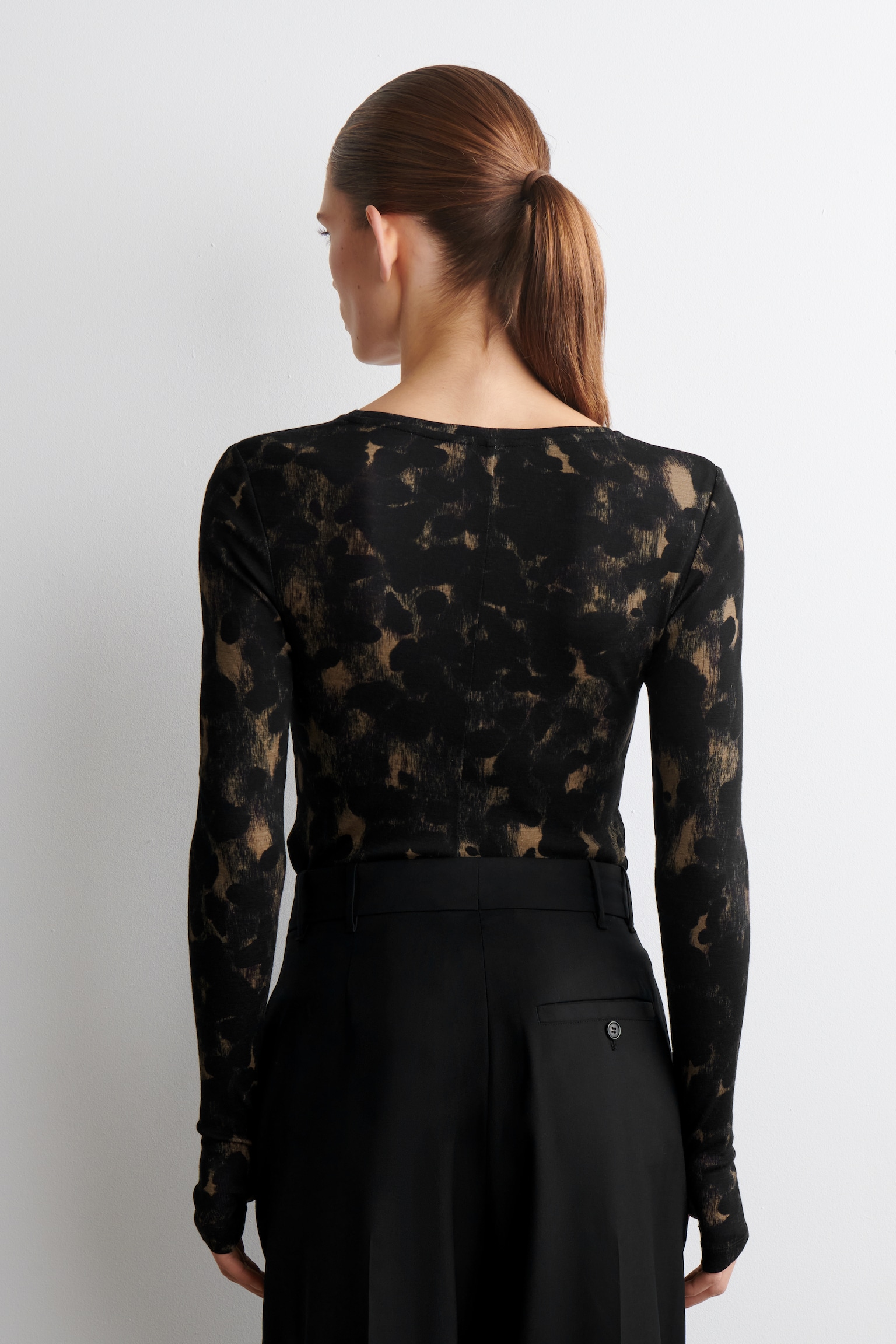 SLIM MERINO WOOL TOP - dierenprint - 7