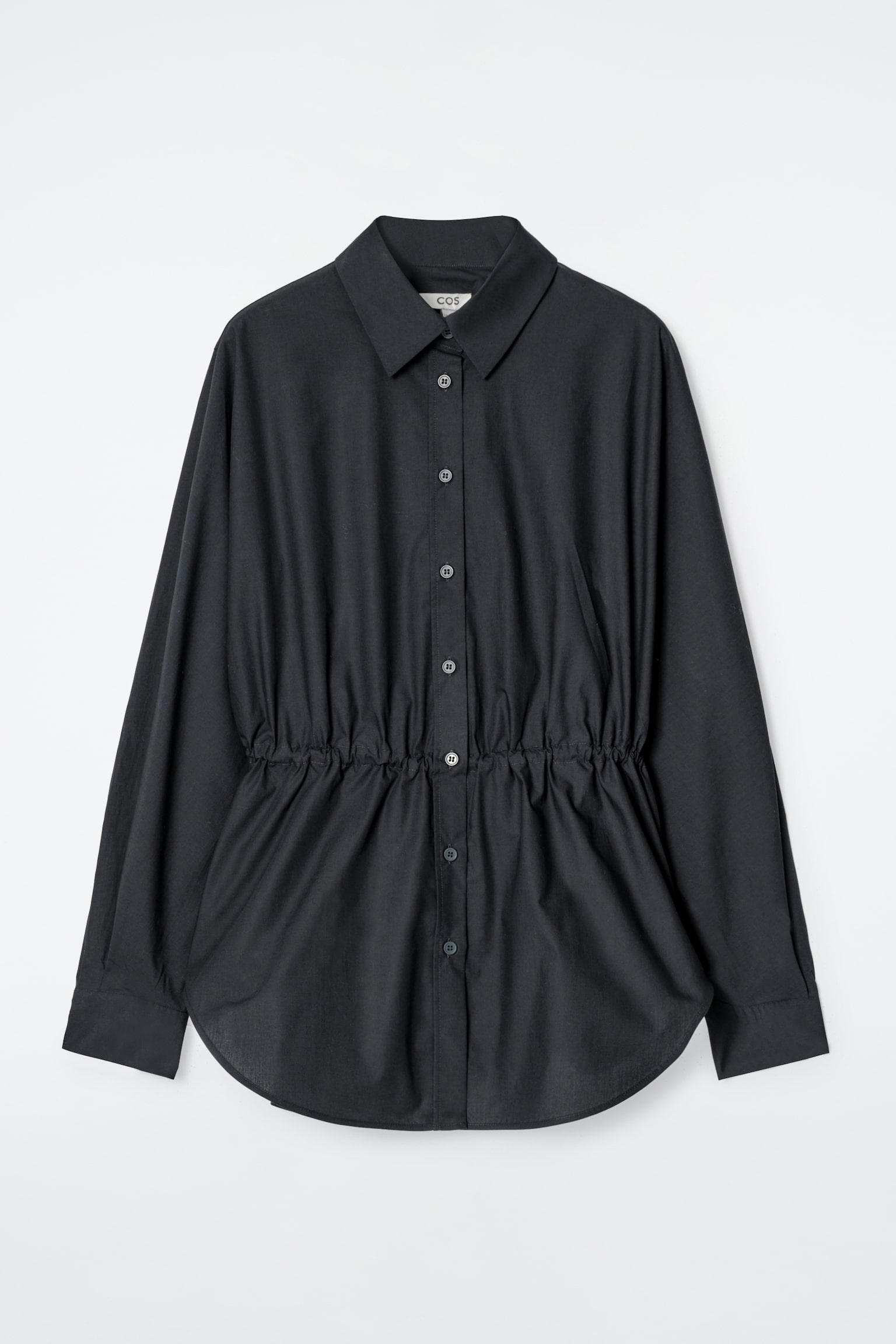 DRAWSTRING-WAIST SHIRT - NAVY/BUTTERMILK
