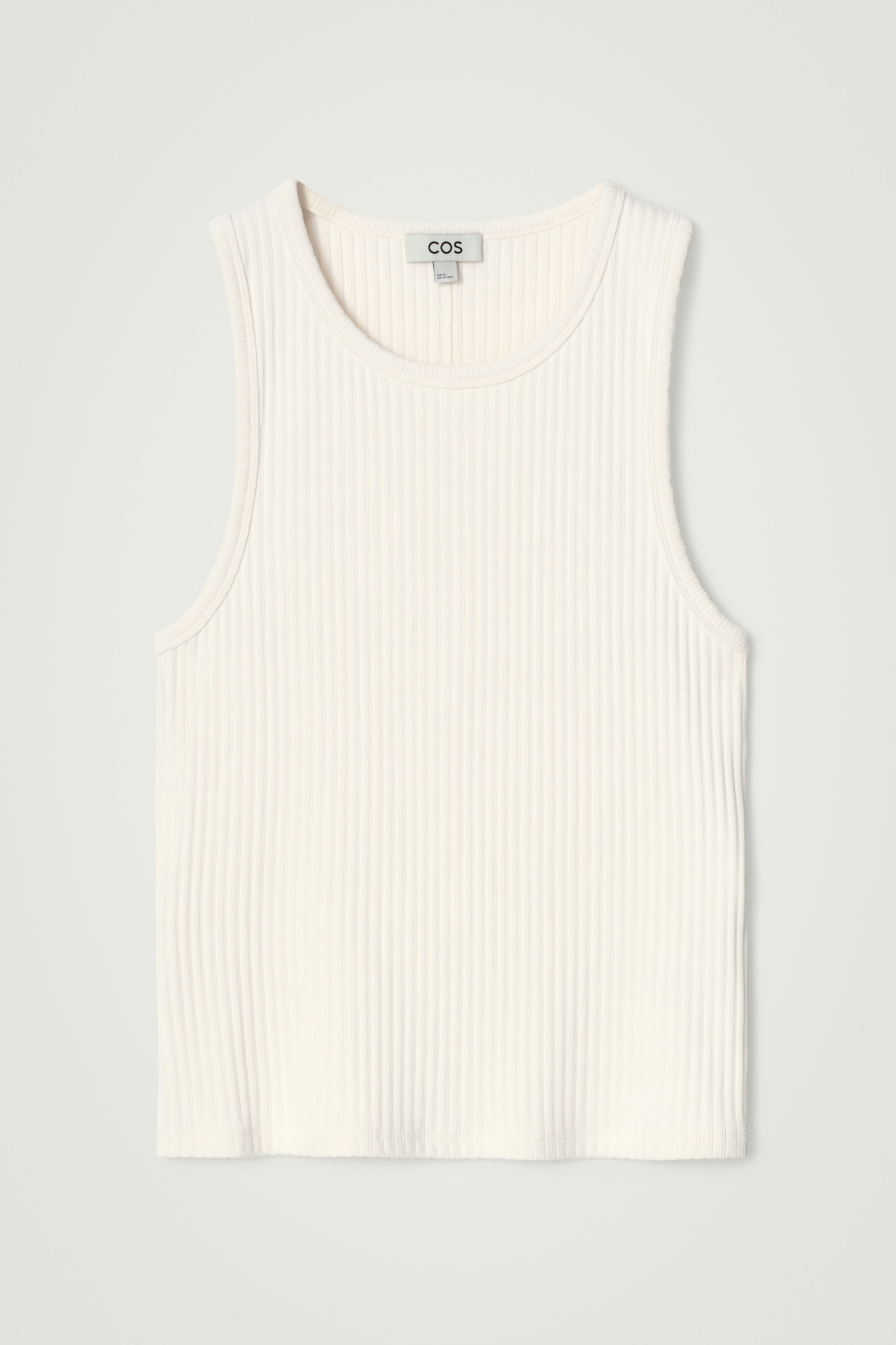 MAIÓU SLIM DIN TRICOTAJ RIPSAT DIN BUMBAC - ALB-OFF-WHITE