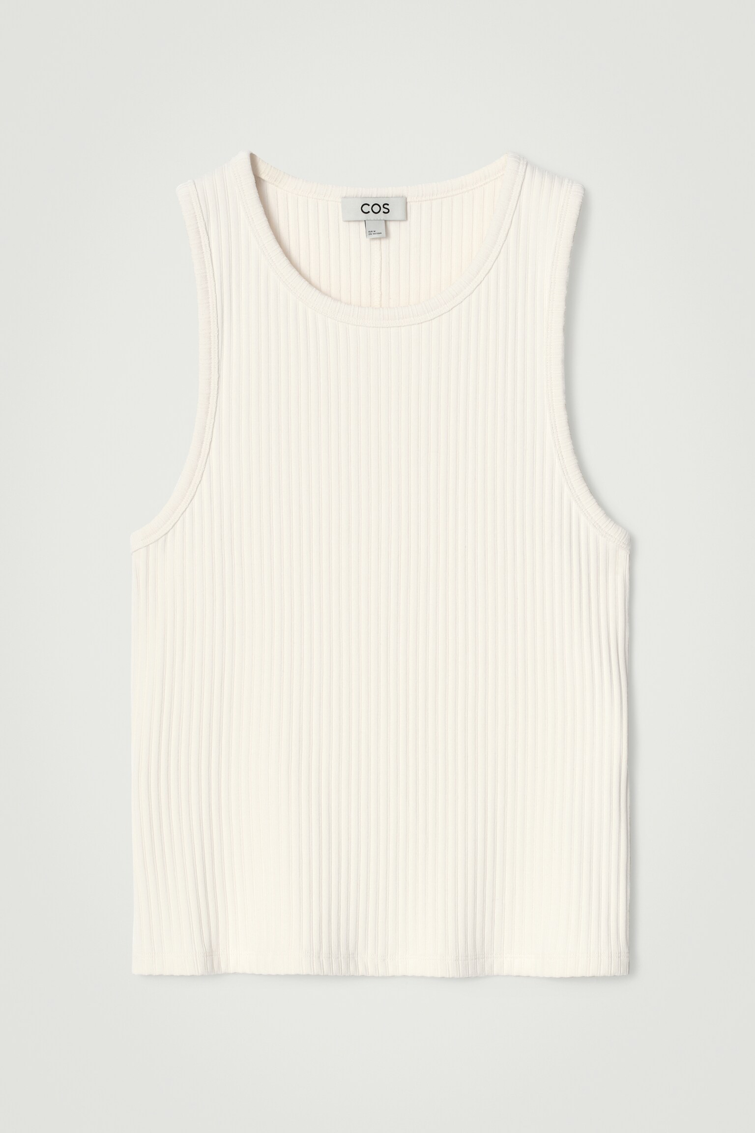 DÉBARDEUR SLIM EN COTON CÔTELÉ - ÉCRU/TAUPE FONCÉ - 2