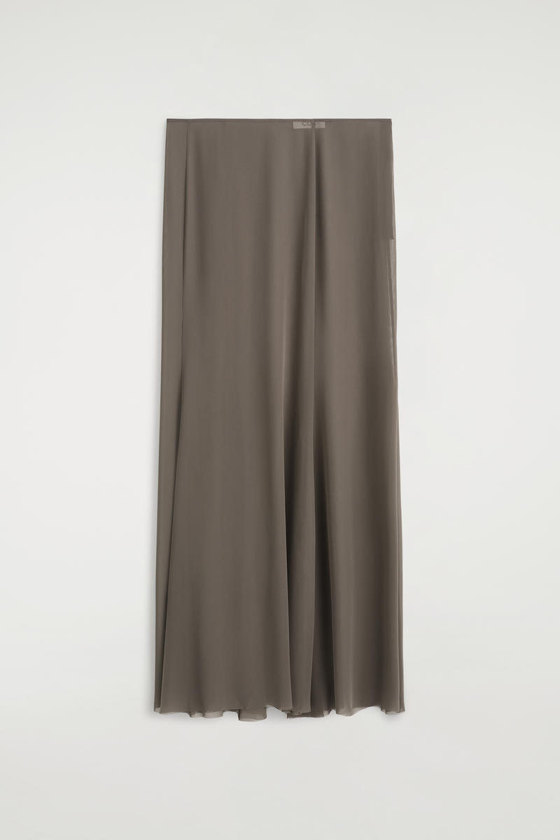 Cos Sheer Maxi Skirt In Gray