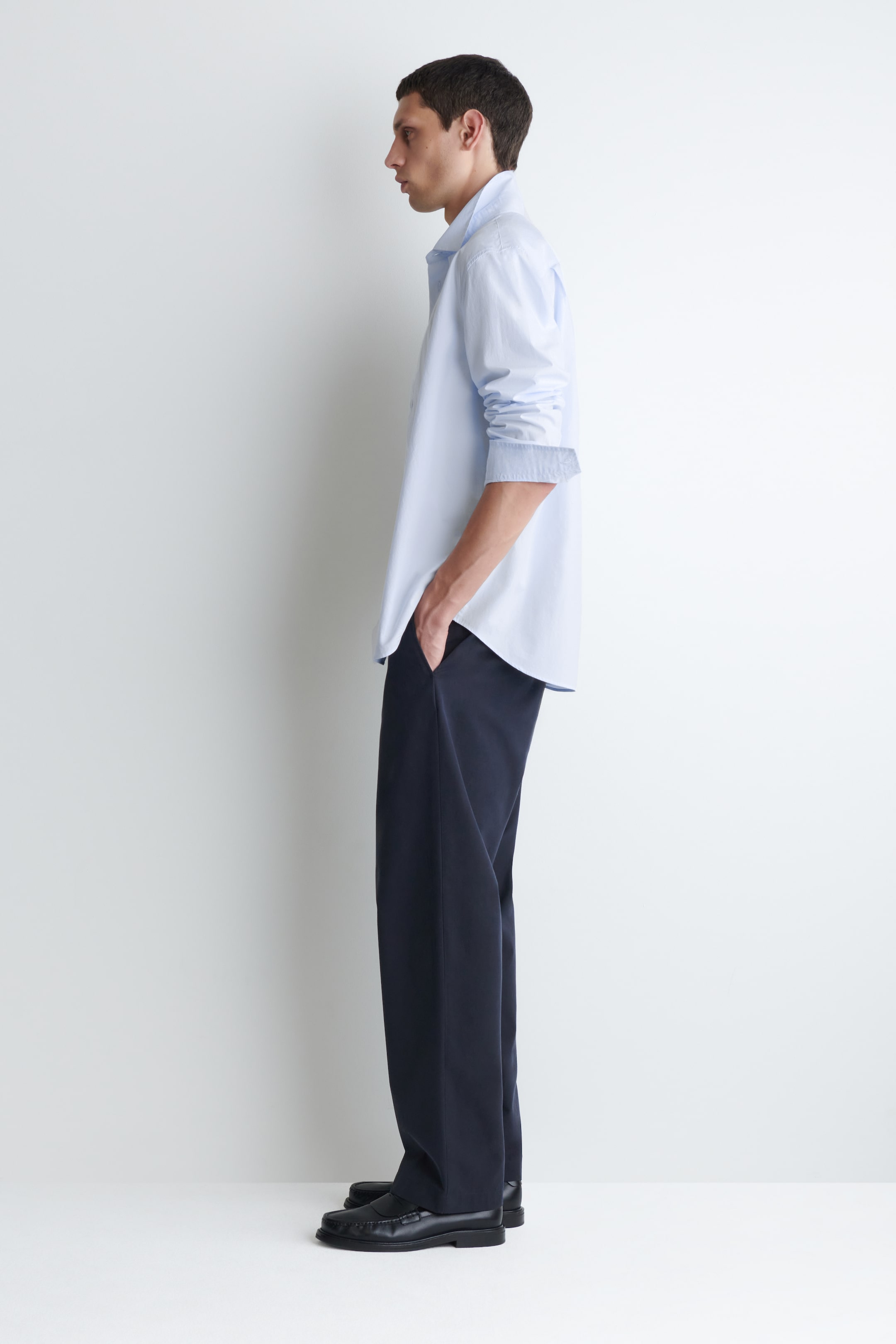 View larger image: RELAXED PIMA COTTON-POPLIN SHIRT - LIGHT BLUE - Men | H&M GB 3