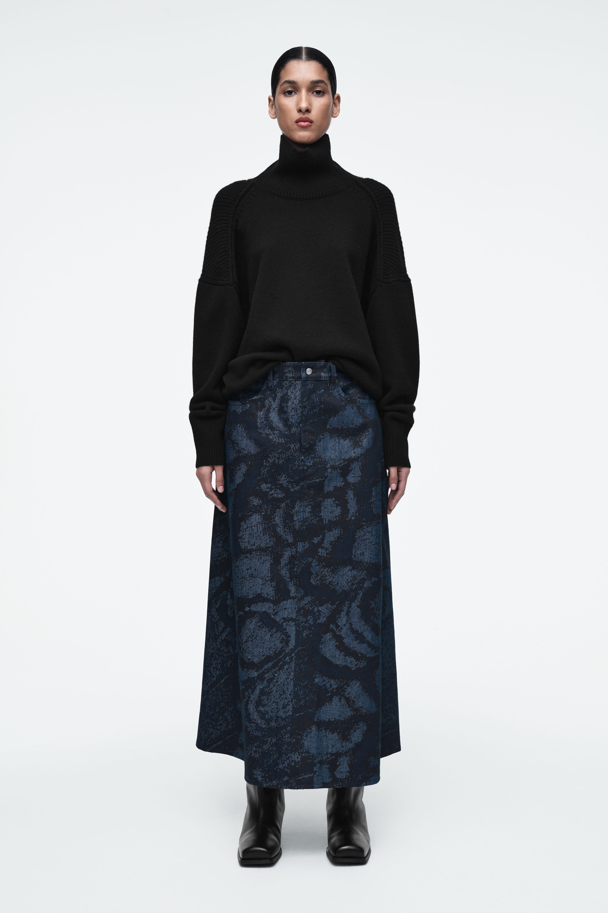 スカート Courreges Black denim midi skirt nm_4865015_100106_m