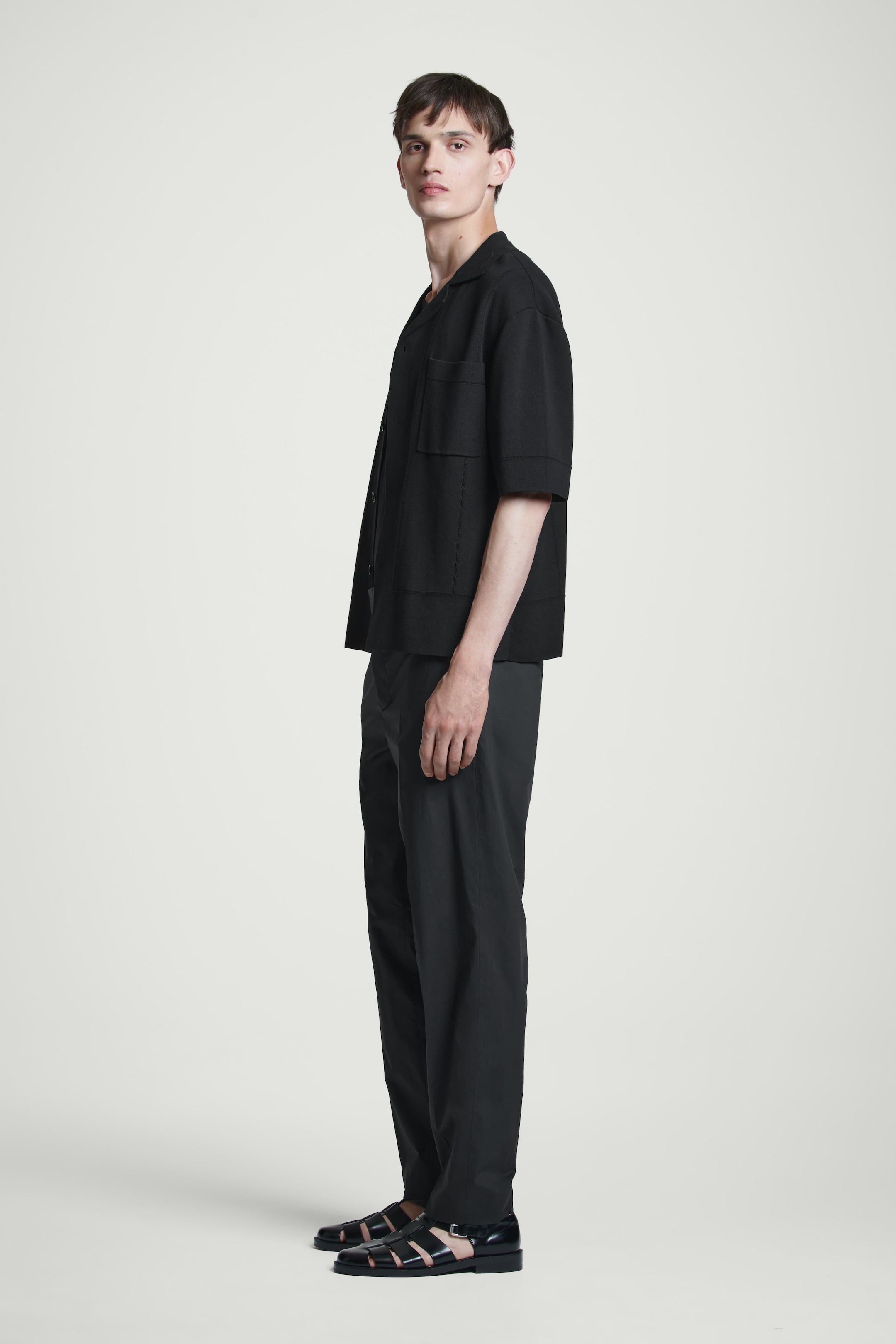 Ingrandisci l'immagine: COTTON STRAIGHT-LEG TROUSERS - BLACK - UOMO | H&M CH 4