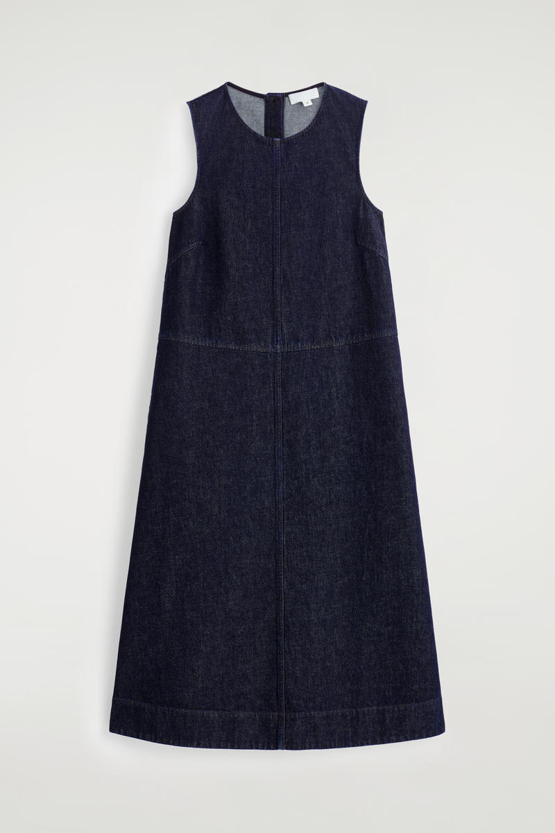 A-Line Denim Midi Dress