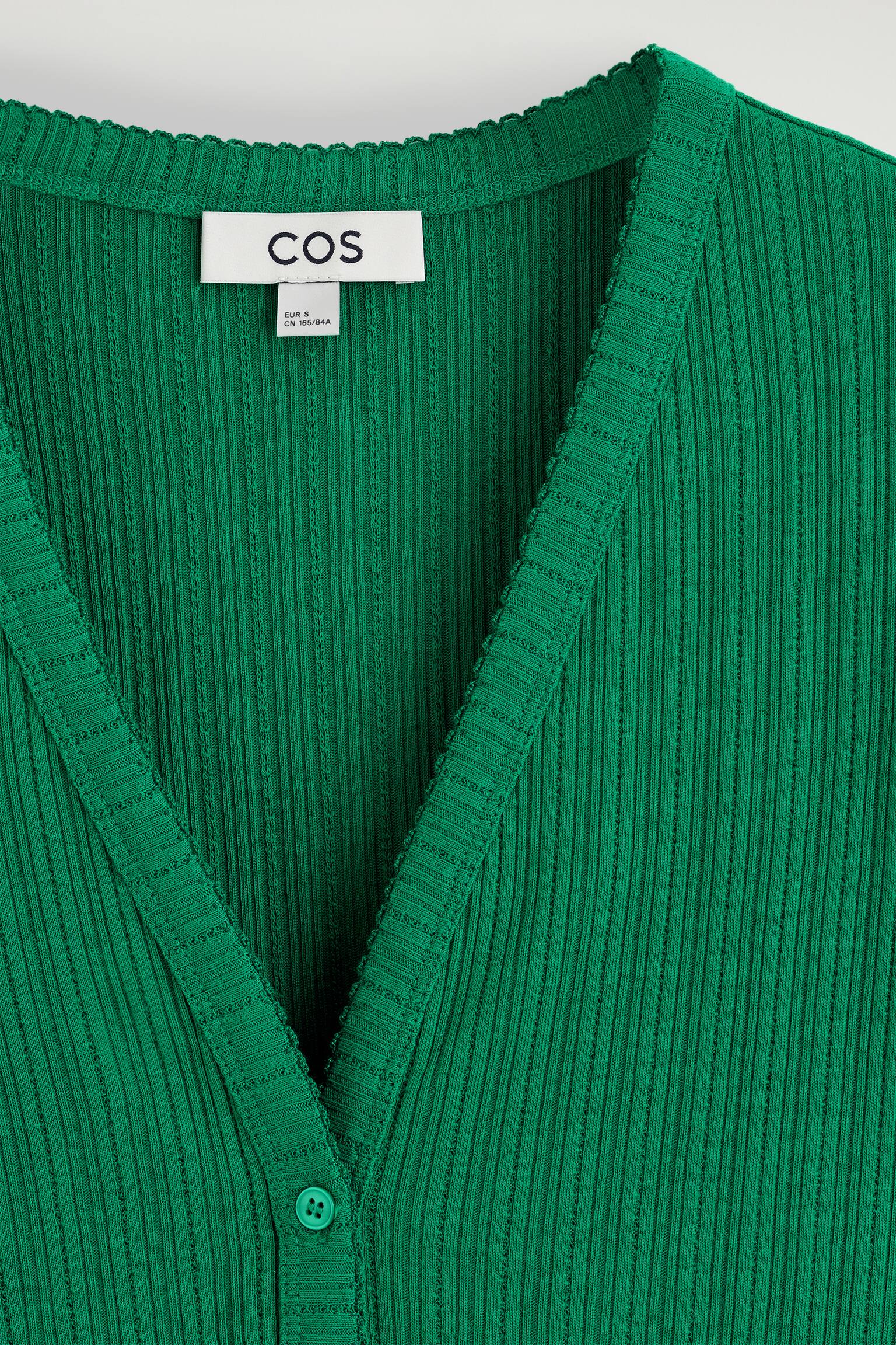 CARDIGAN A MANICHE CORTE IN MAGLIA TRAFORATA - VERDE/AVORIO/ANTRACITE - 3