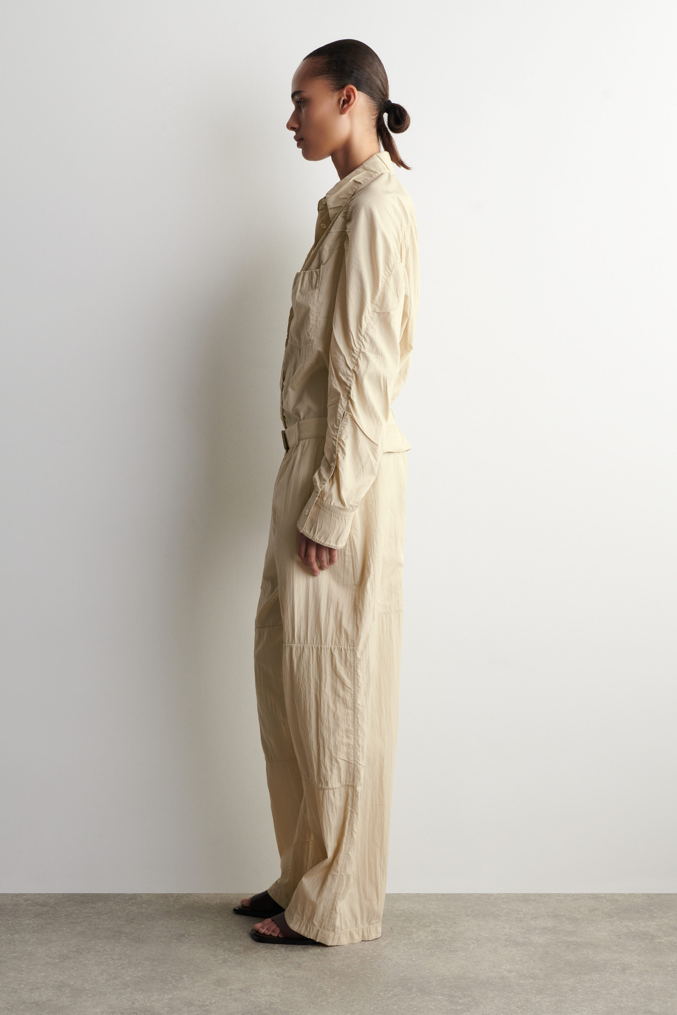 CRINKLED-SILK STRAIGHT-LEG PANTS - thumbnail 2