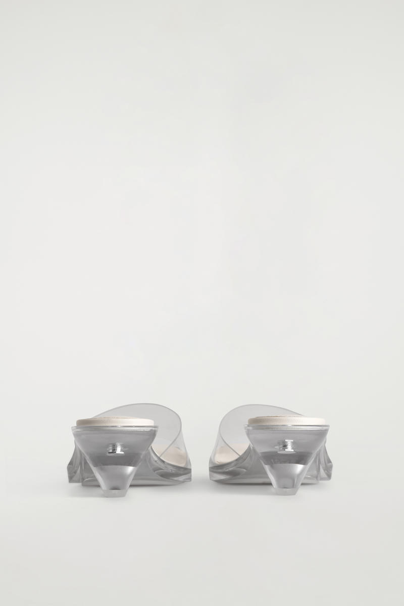 Perspex Kitten-Heel Mules