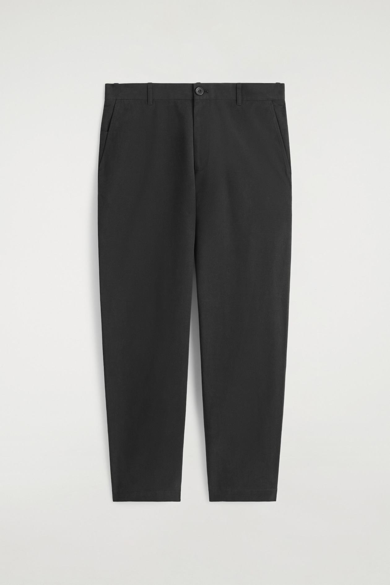 COTTON REGULAR-FIT STRAIGHT-LEG CHINOS — BLACK