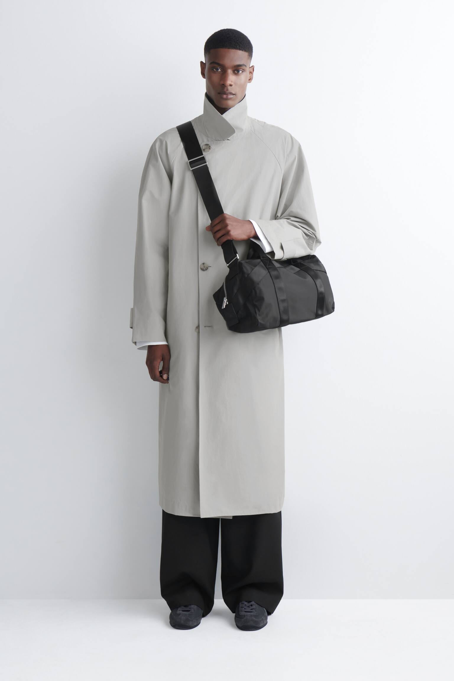 SPORTS DUFFLE BAG - NYLON - שחור/אפור - 4