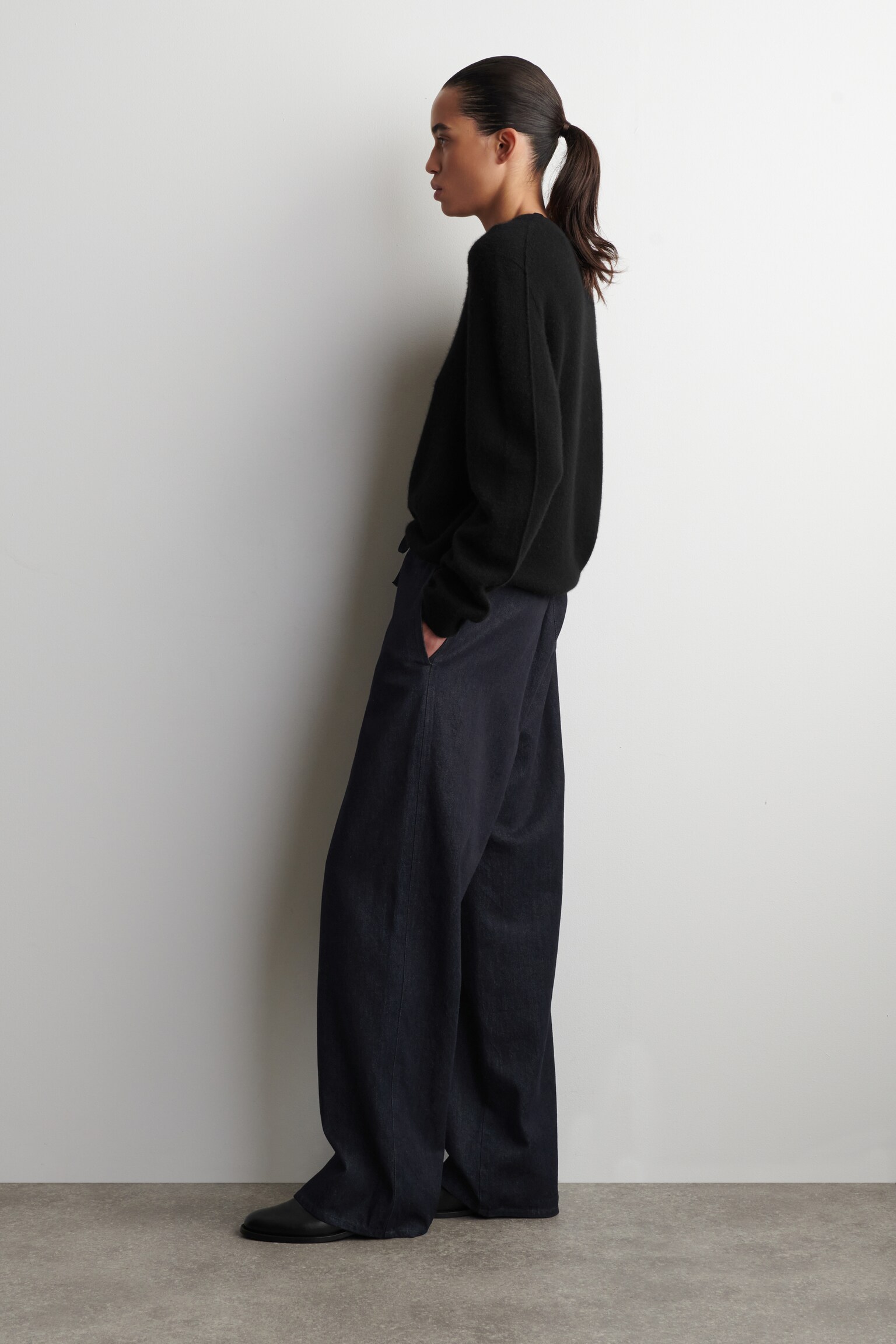 DRAWSTRING DENIM TROUSERS - INDIGOBLAU - 6