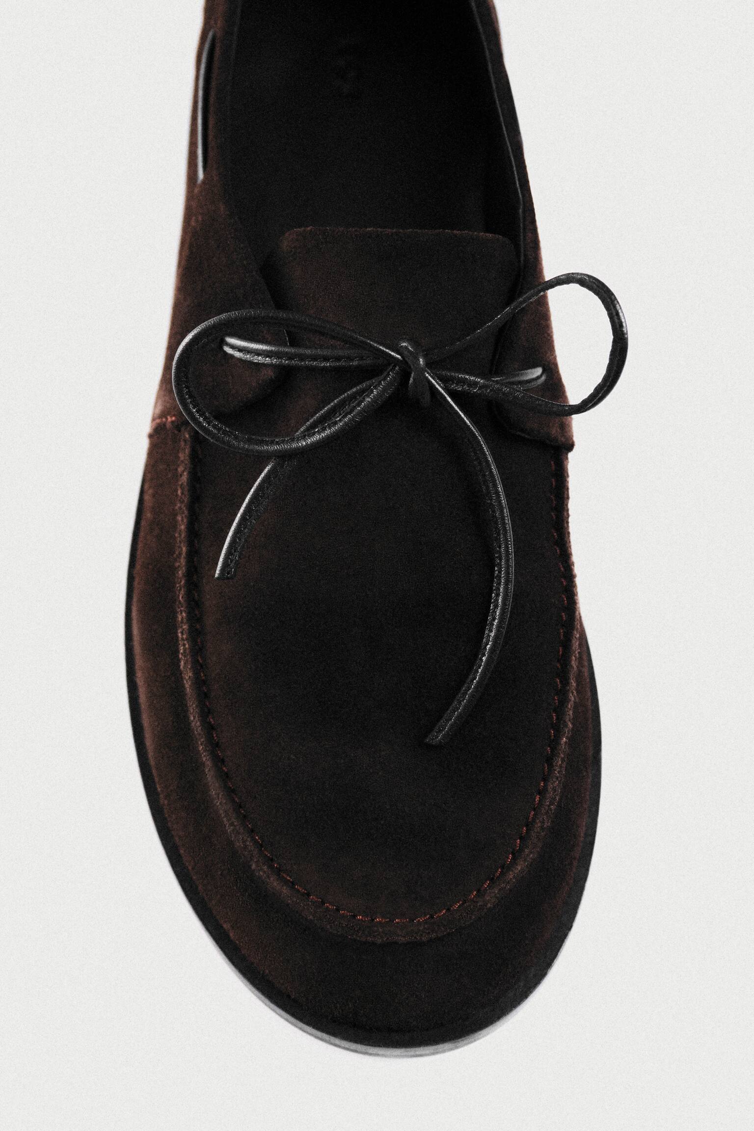 SCARPE DA BARCA IN PELLE SCAMOSCIATA - MARRONE SCURO - 6