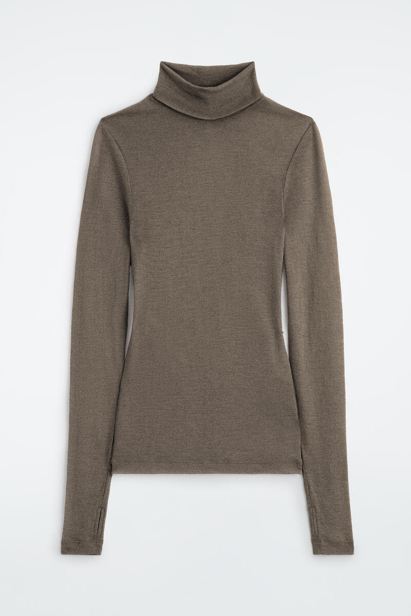 Merino Wool Turtleneck Top