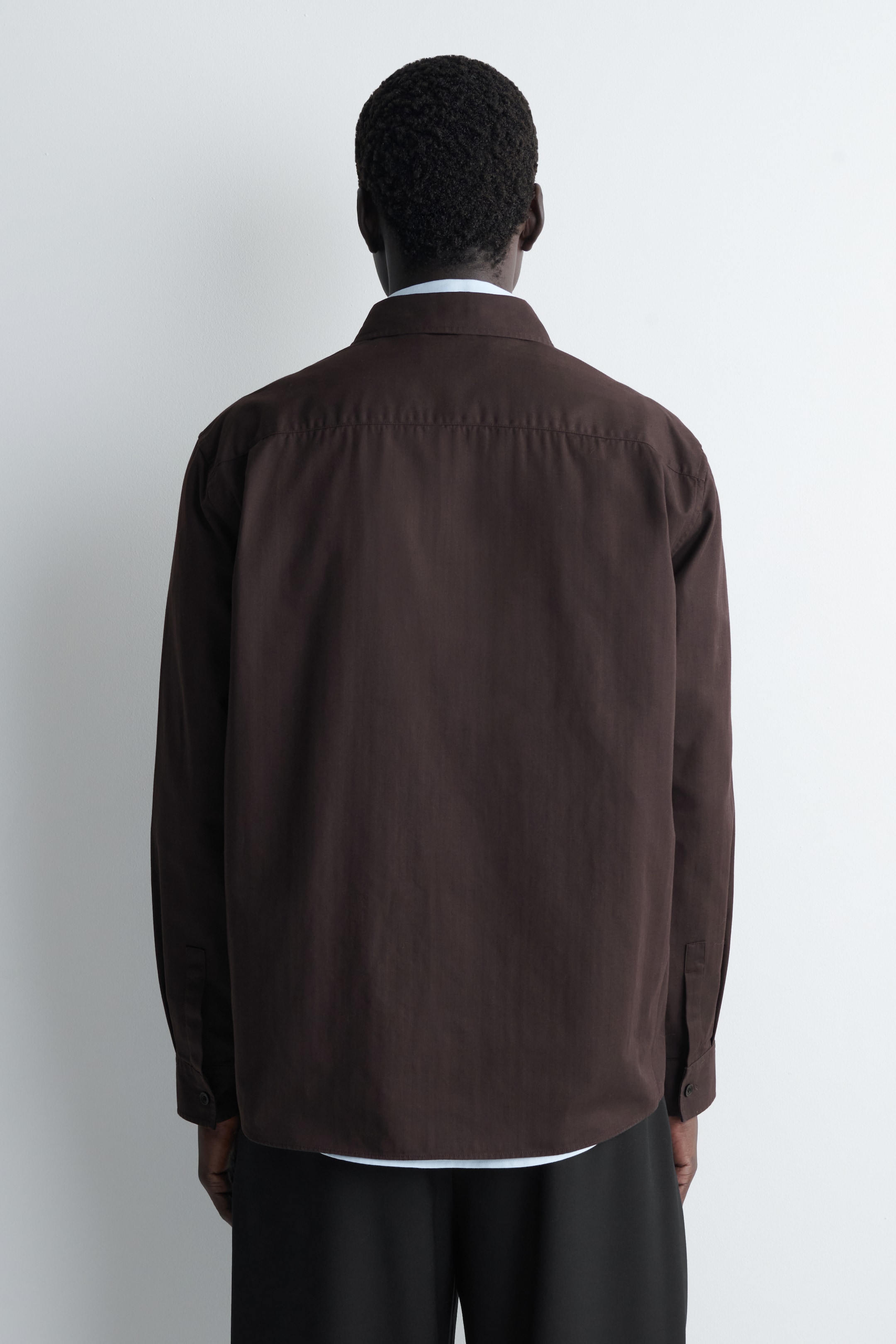 View larger image: POCKET-DETAIL COTTON SHIRT - DARK BROWN - Men | H&M GB 3