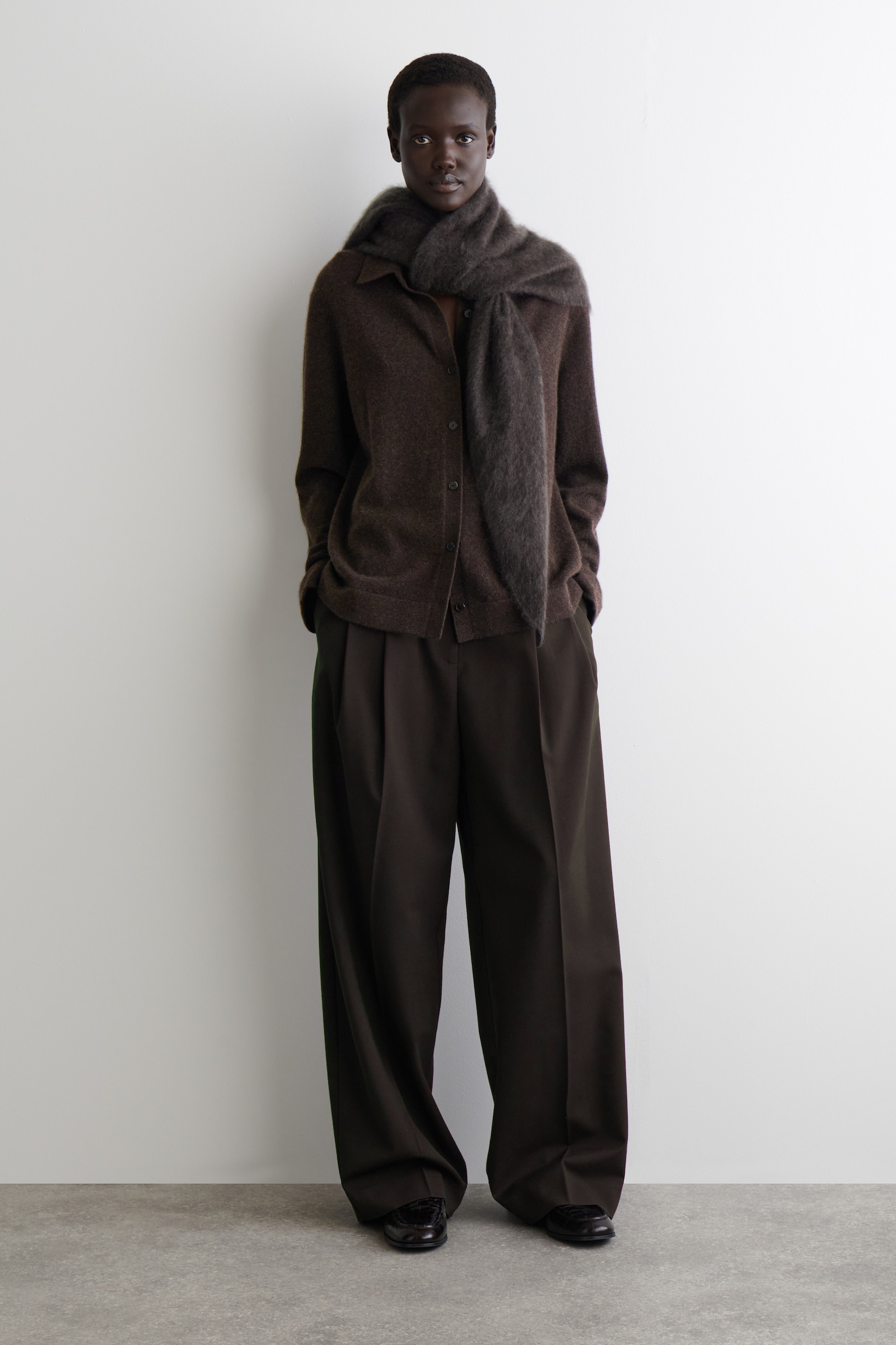 CASHMERE SHIRT - DARK BROWN - 8