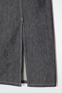 STRAIGHT DENIM MIDI SKIRT — INDIGO 2
