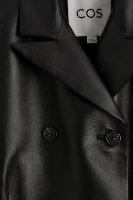 LEATHER DOUBLE-BREASTED BLAZER — BLACK 8