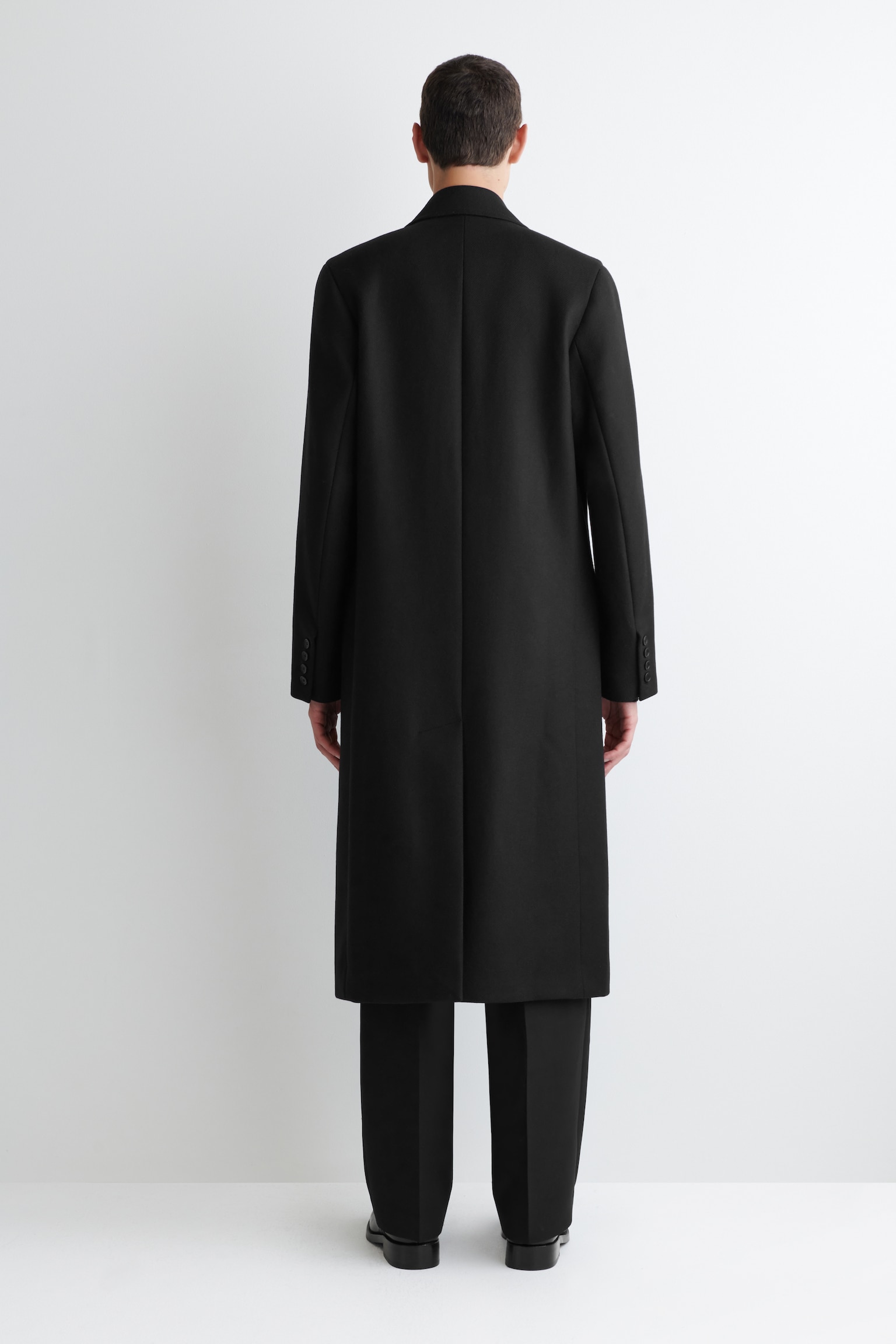 MANTEAU CROISÉ EN LAINE - NOIR - 6
