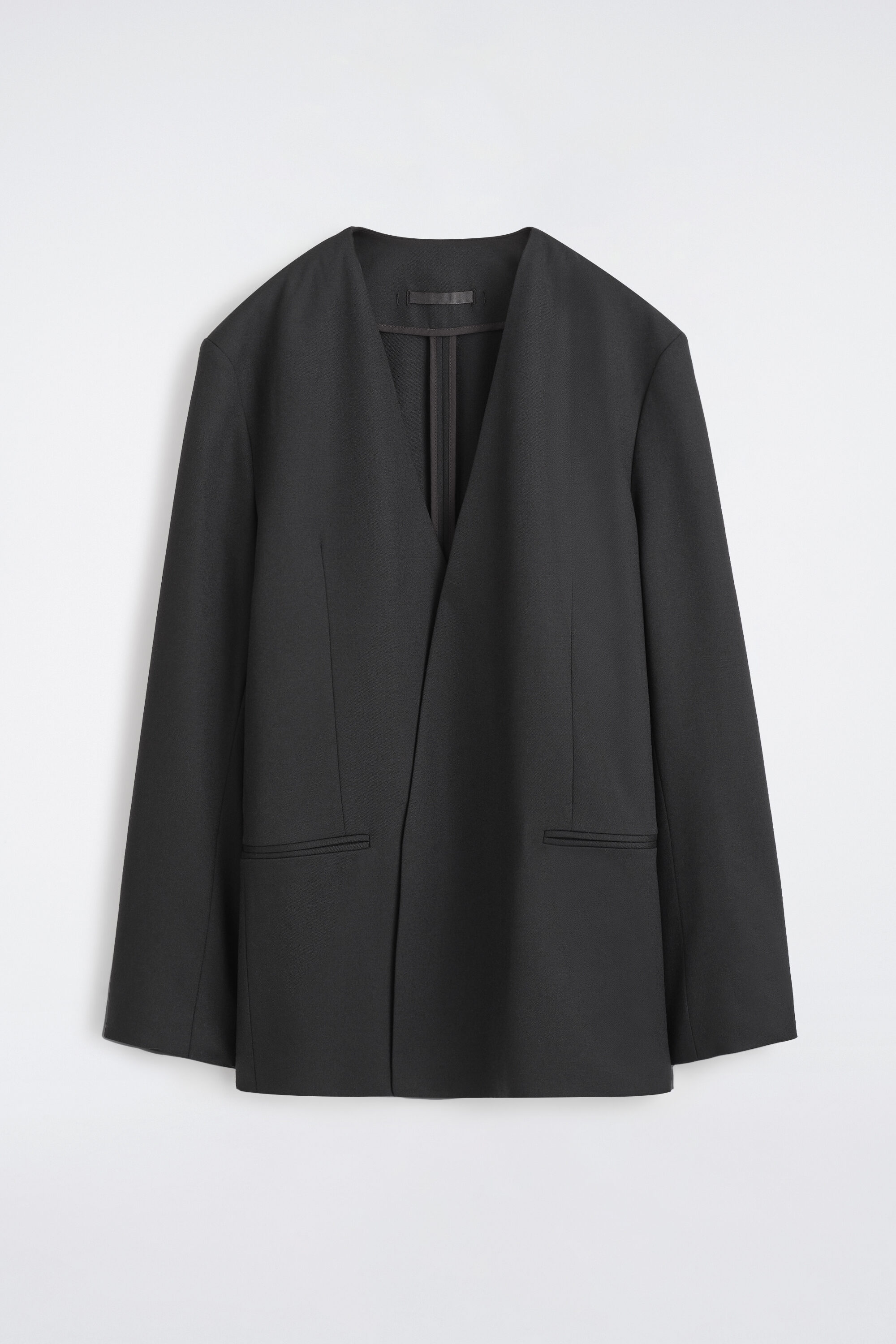 COLLARLESS WOOL BLAZER - thumbnail 4