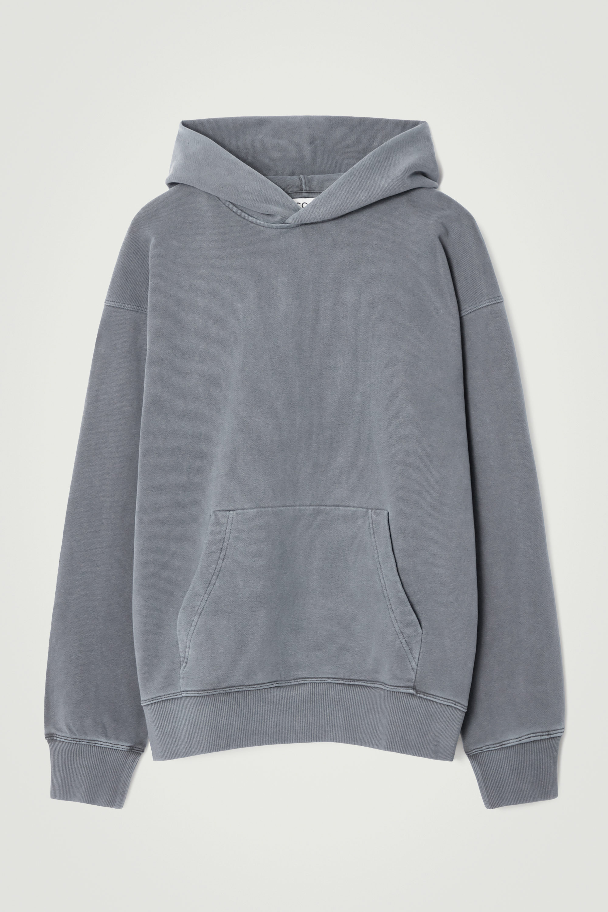 スウェット・トレーナー COTTON HOODED SWEATSHIRT WASHED COTTON-JERSEY HOODIE - BLUE | COS