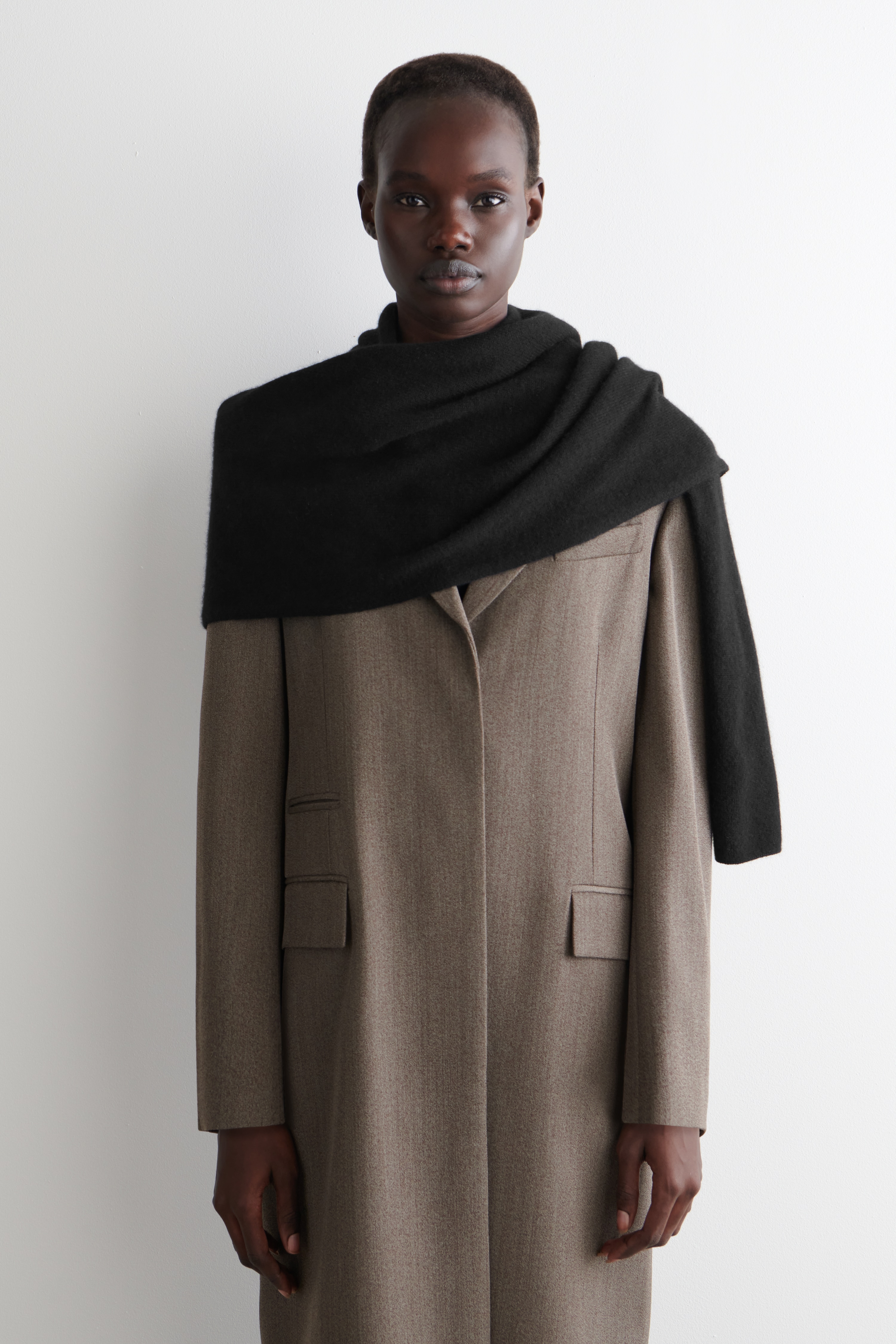 KASZMIROWY SZALIK - CZARNY/BRĄZOWY/MAŚLANY ŻÓŁTY/CIEMNOSZARY/OLIWKOWOZIELONY