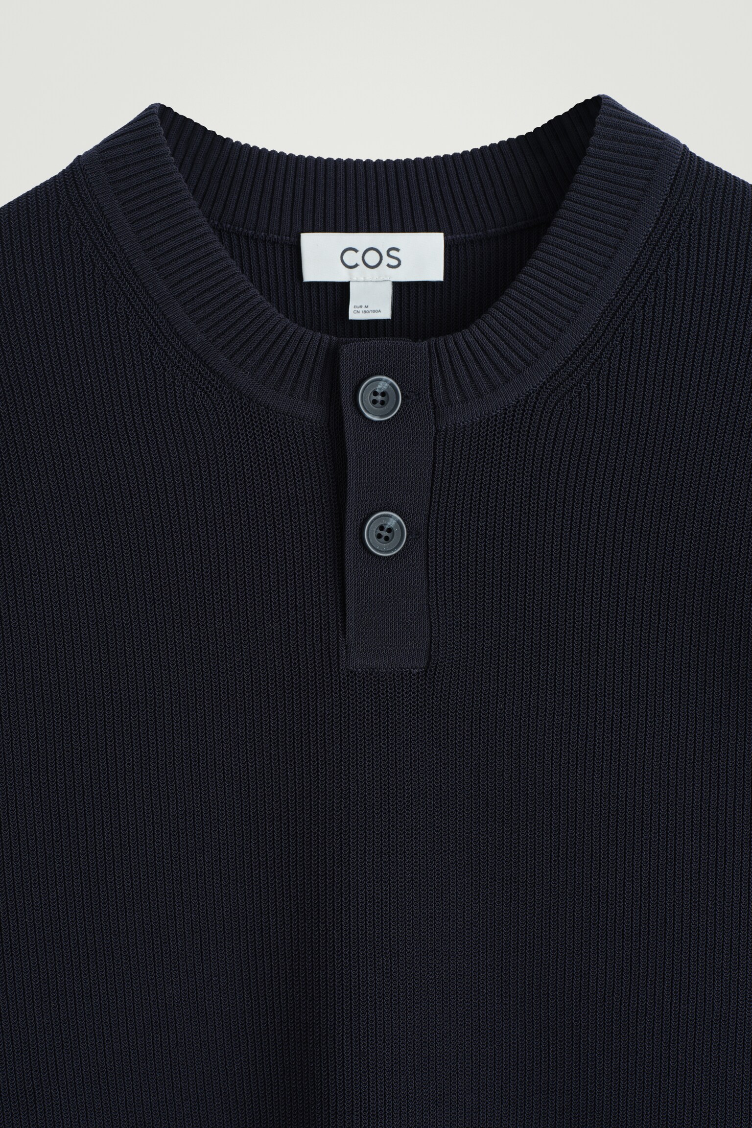 CAMISETA CON BOTONES EN PUNTO DE ALGODÓN - AZUL MARINO/BLANCO - 6