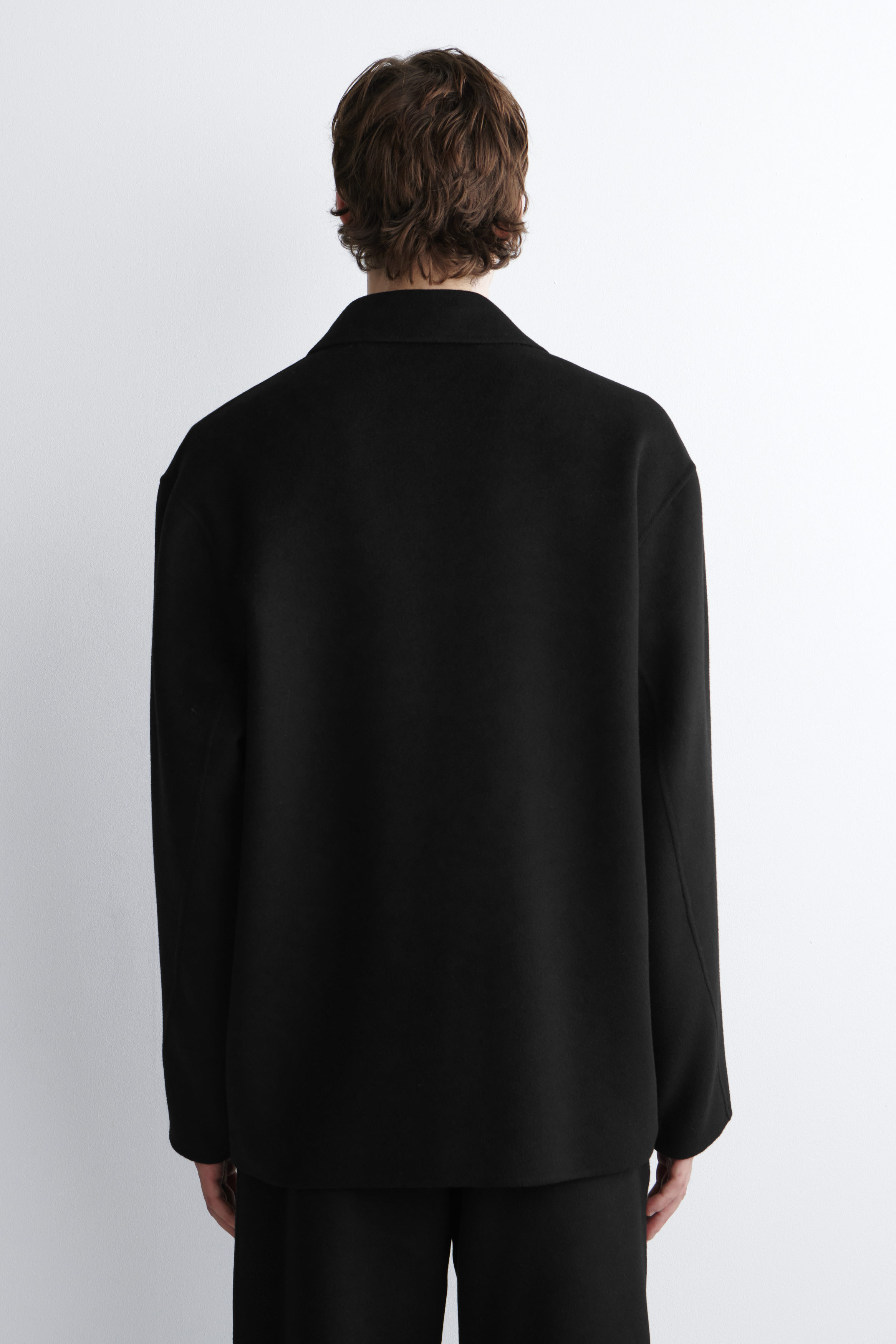 DOUBLE-FACED WOOL OVERSHIRT - BLACK | COS