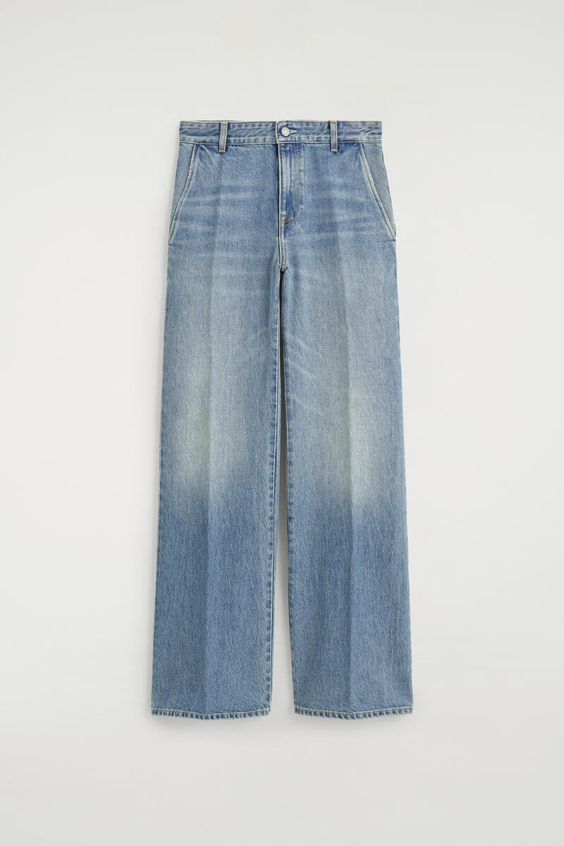 Denim Wide-Leg Pants