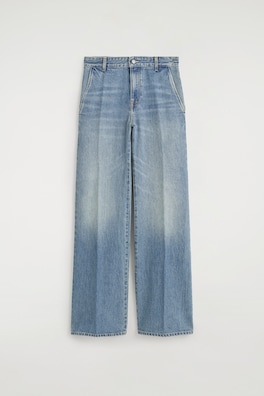 DENIM WIDE-LEG PANTS — BLUE 7