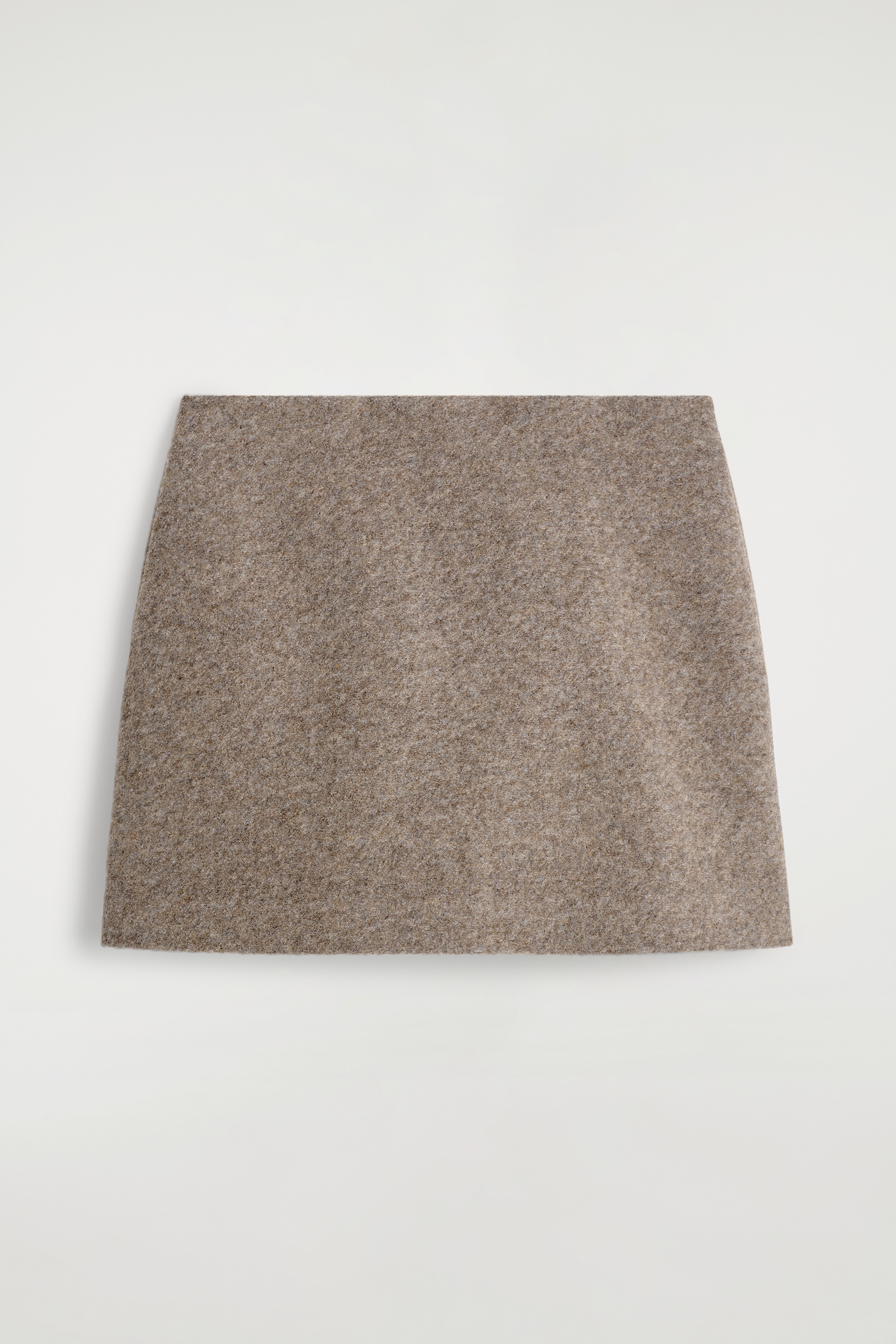FALDA CORTA DE MEZCLA DE LANA - BEIGE JASPEADO